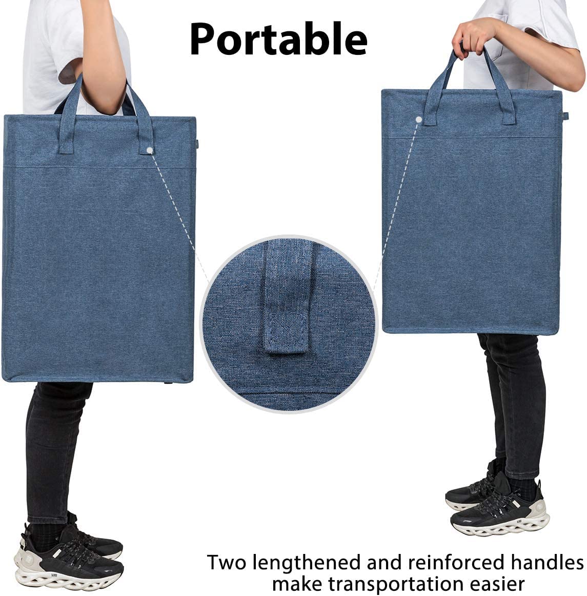 Zero Jet Lag Slim Laundry Hamper Handles Collapsible Laundry Basket Thin Dirty Clothes Basket Narrow Laundry Bag Foldable Dirty