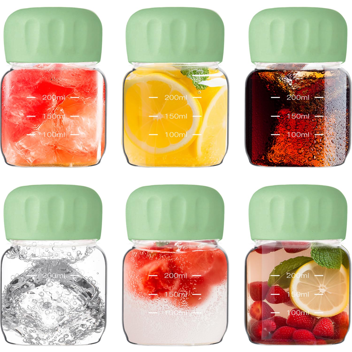 Danmu Glass Juice Bottles With Lids 10Oz,Juicing Bottles Reusable Glass 100% Leakproof,Glass Bottles For Juicing,Water,Kombucha,