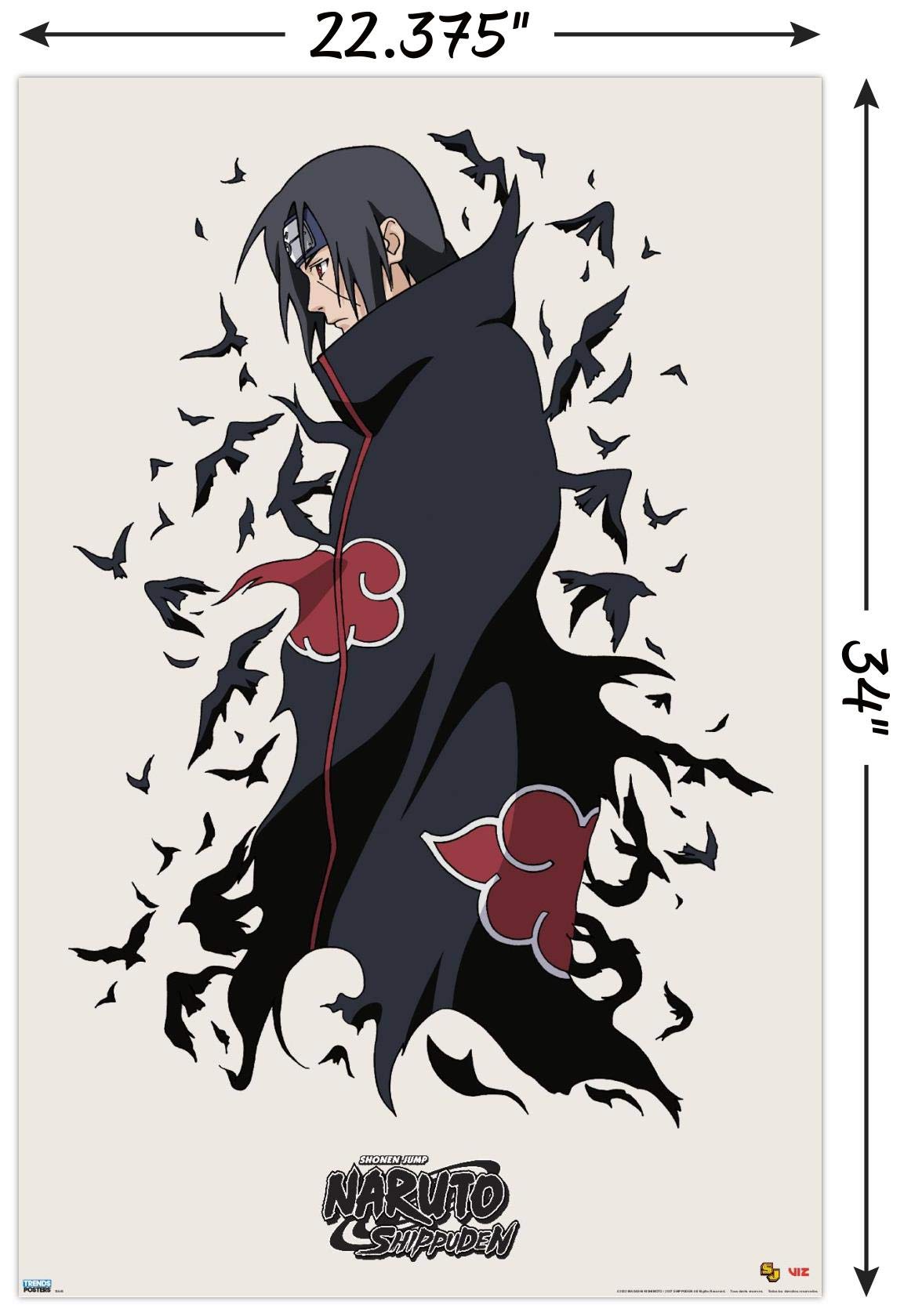 Trends International Naruto Shippuden - Itachi Wall Poster, 22.375'' X 34'', Poster & Mount Bundle