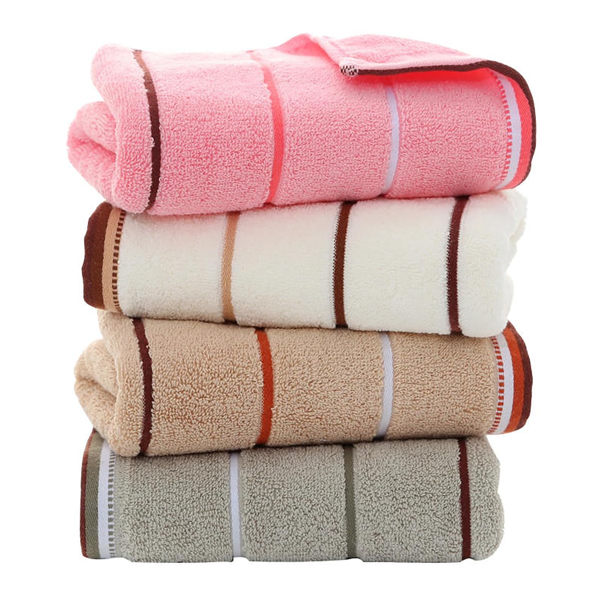 Qrity 100% Cotton Hand Towels Bath Towels Set (4 Packs, 35X 75Cm)- Multi Color Towels With High Absorbency (Variety), Multipurpo