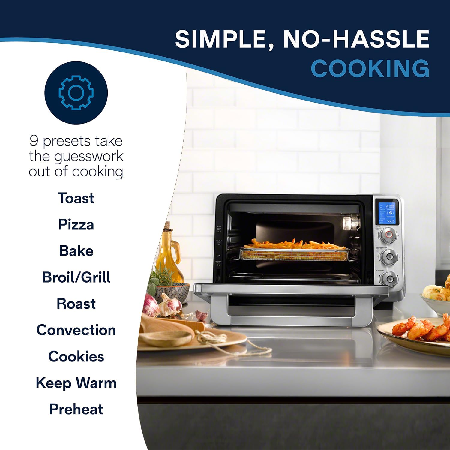 De'Longhi Eo241264M 10-In-1 Digital Airfryer ,True Convection Toaster Oven With Internal Light, Grills, Broils, Bakes, Roasts, R