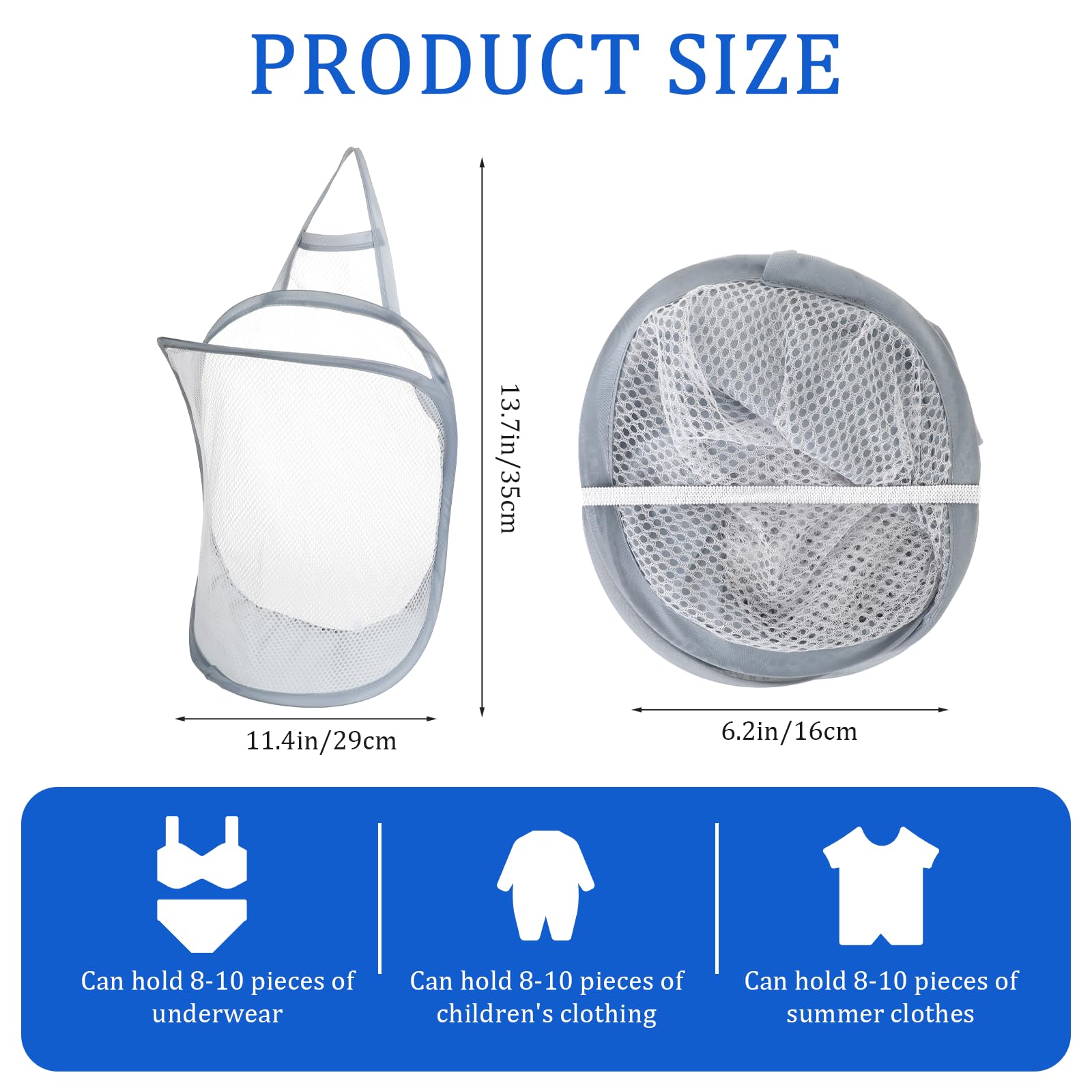 Mesh Hanging Laundry Hamper Space-Saving Laundry Bag Small Hanging Clothes Hamper Baskets Mesh Collapsible Door Laundry Hamper F