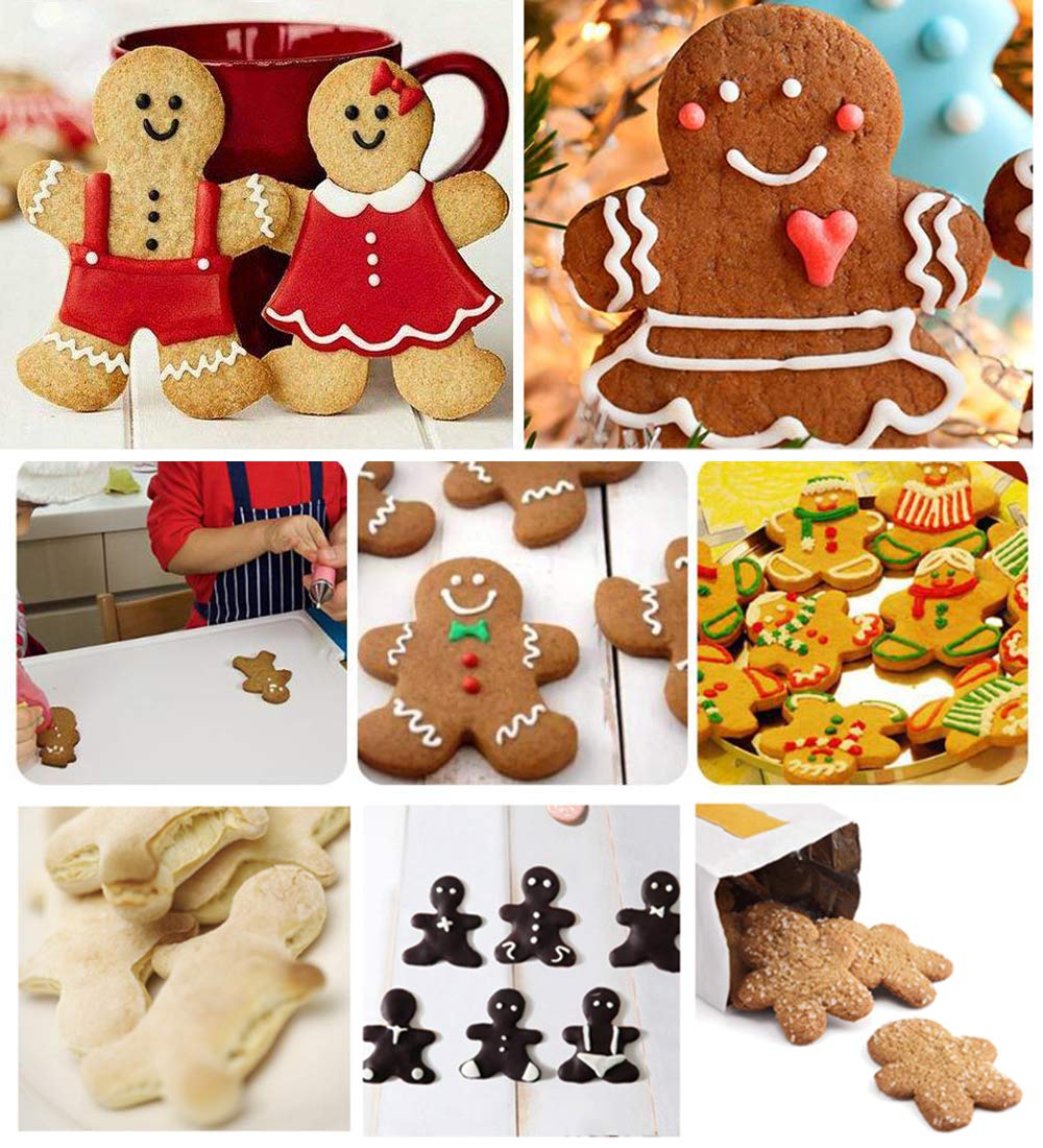 Funny Gingerbread Man Cookie Cutters, Boy And Girl Cookie Cutter Set Molds, 6 Piece