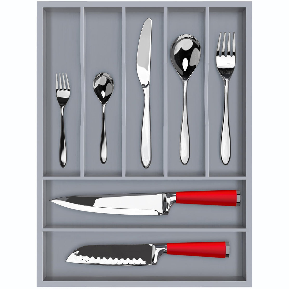 Royal Craft Wood Luxury Bamboo Utensil Rack And Silverware Organizer And Silverware Organizer, Utensil Holder And Cutlery Tray W