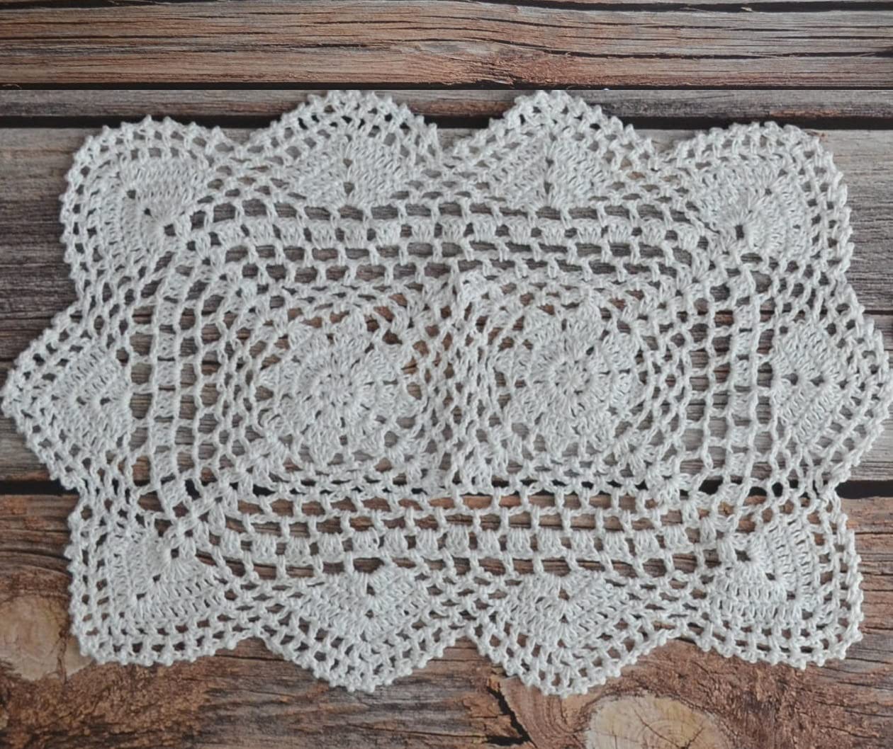 Southmage 8 Hand Crochet White Lace Doilies Lot For Tables Coasters Dresser Runners