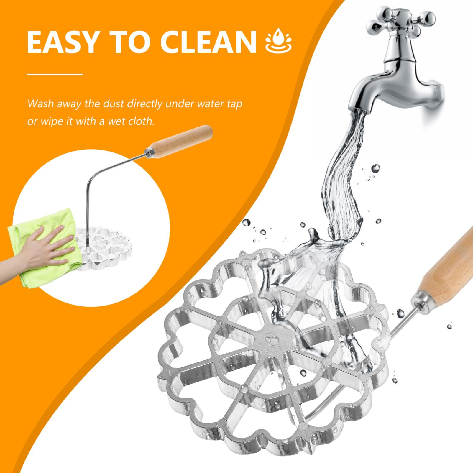 Bunuelos Molds With Handle Timbale Rosettes Molds 32Cm Aluminum Alloy Waffle Molds Achappam Molds Funnel Cake Ring Bunuelo Maker