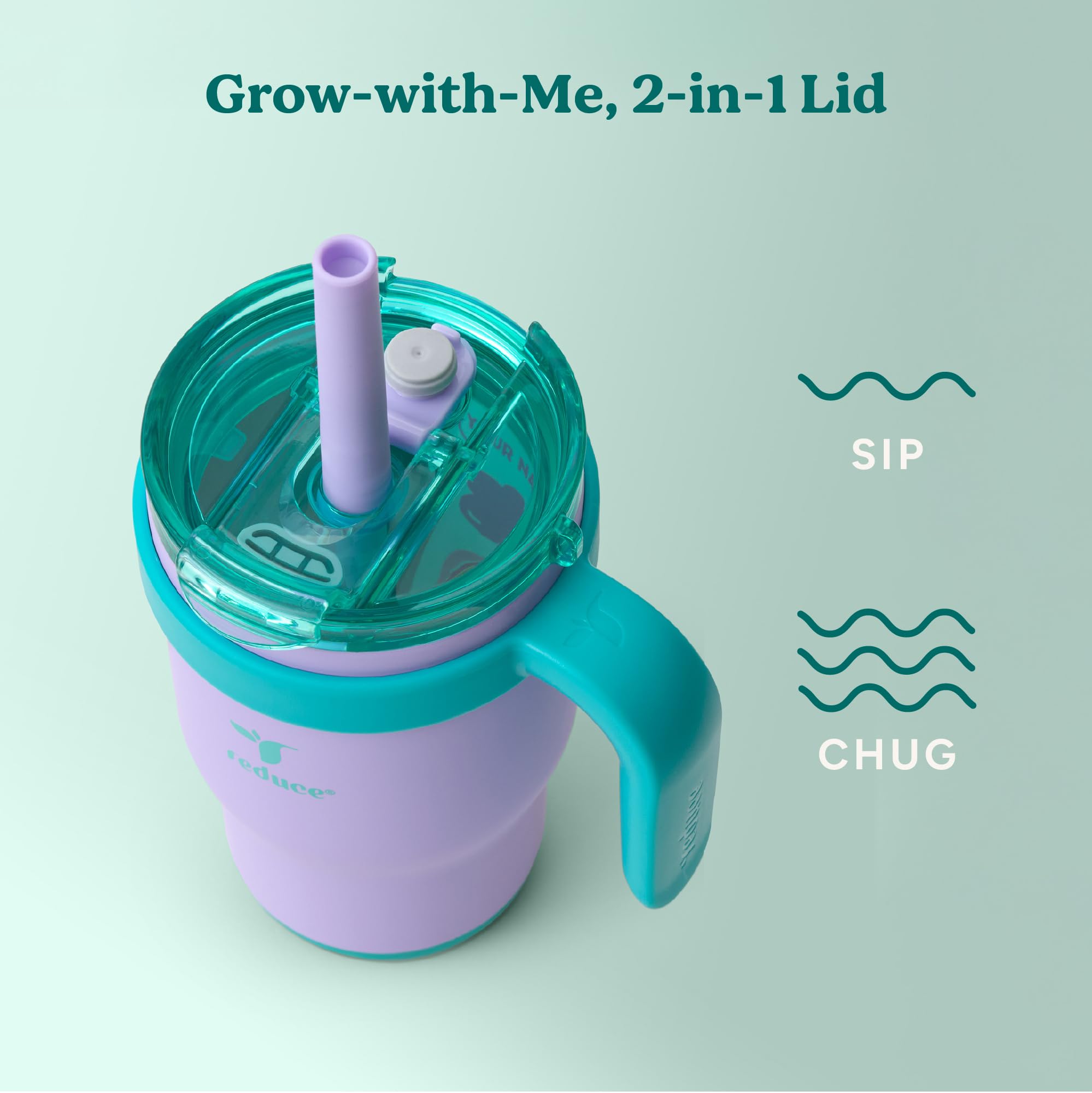 Reduce 14 Oz Coldee Kids Tumbler With Lid And Straw - Coldee Insulated Travel Mug - Spill-Proof, Sweatproof Stainless Steel, Bpa