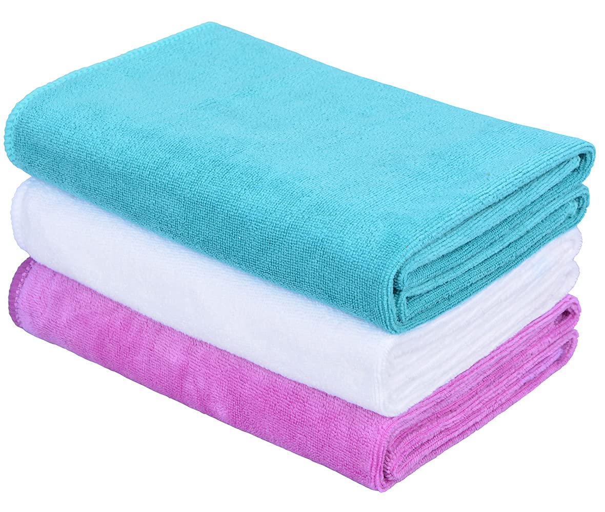 Hopeshine Microfiber Gym Towels Fast Drying Sports Towel Fitness Workout Sweat Towels For Men & Women 3-Pack (Turquoise+White+Pu