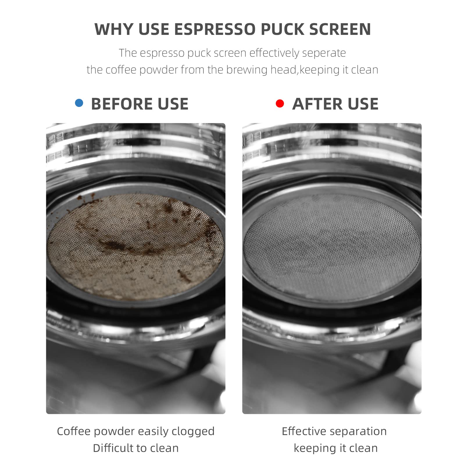 Mhw-3Bomber 53Mm Espresso Puck Screen Metal Coffee Filter Reusable Espresso Filters For 54Mm Portafilter Basket 0.8Mm Thickness