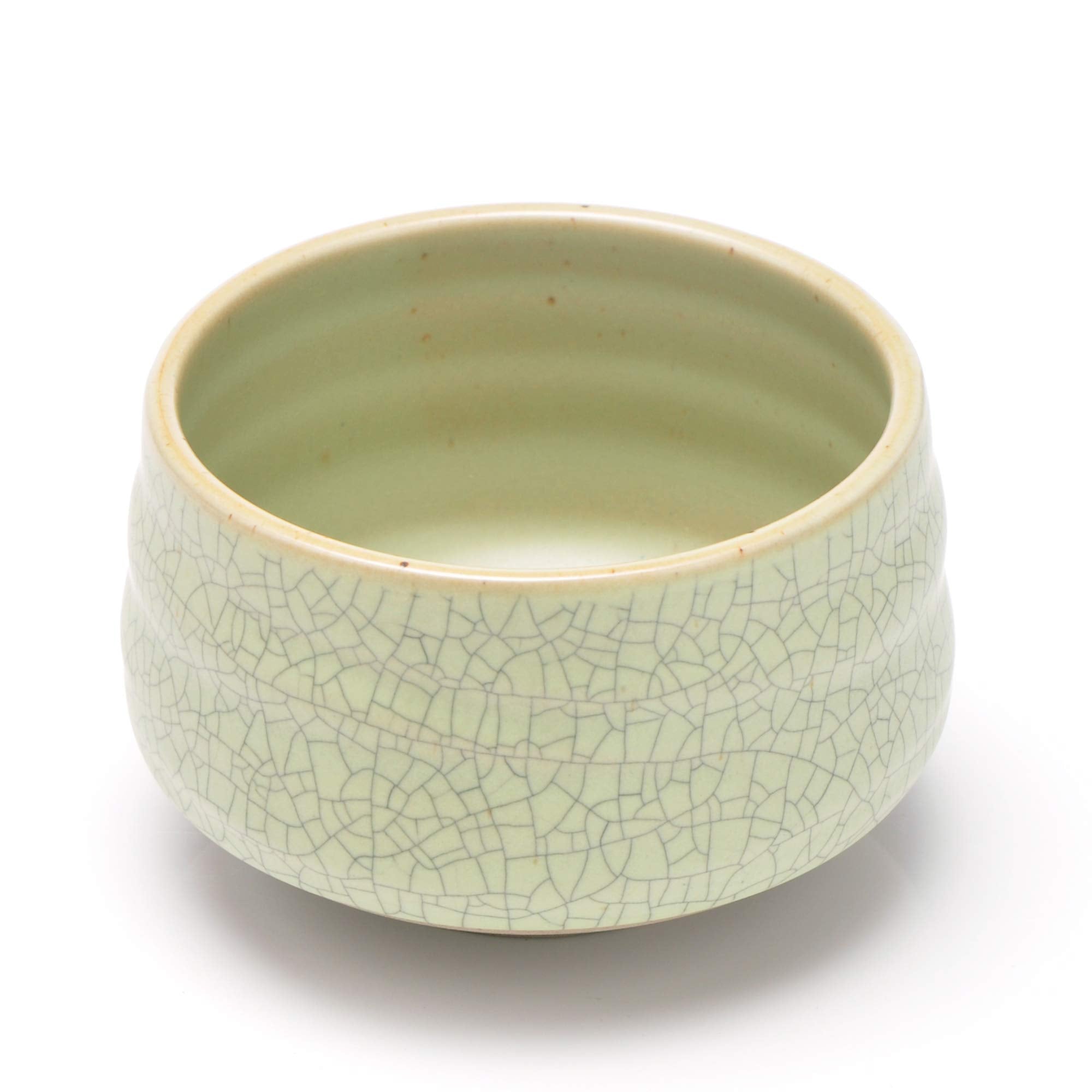Teanagoo Chawan Matcha Tea Bowl And Matcha Whisk Rest, Chasen Holder Mb-6, 18Oz / 510 Ml, Matte Light Green With Black Seam, 2 P
