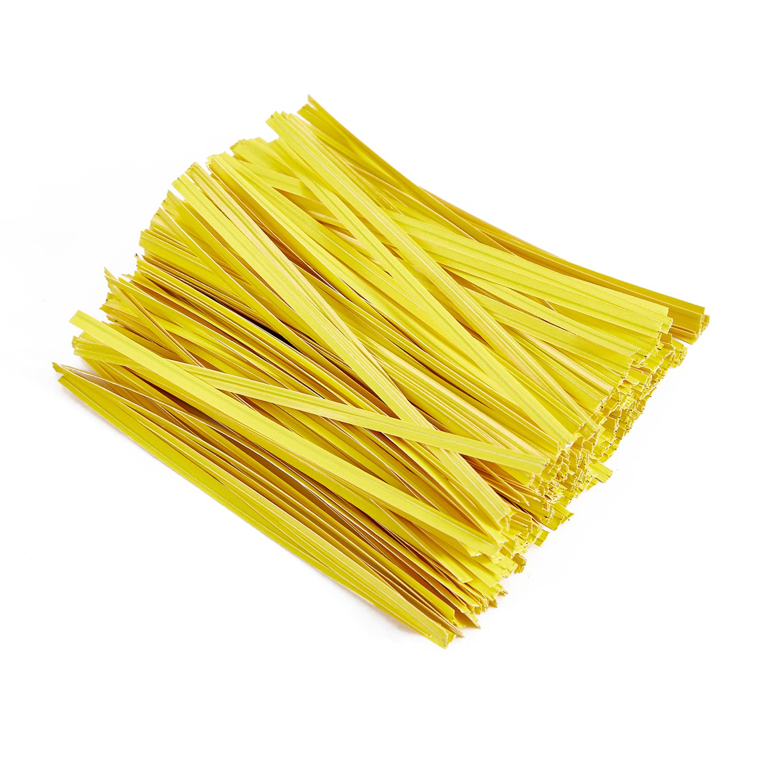 500 Pcs 5'' Yellow Paper Twist Ties, For Party Cello Candy Bread Coffee Bags Cake Pops