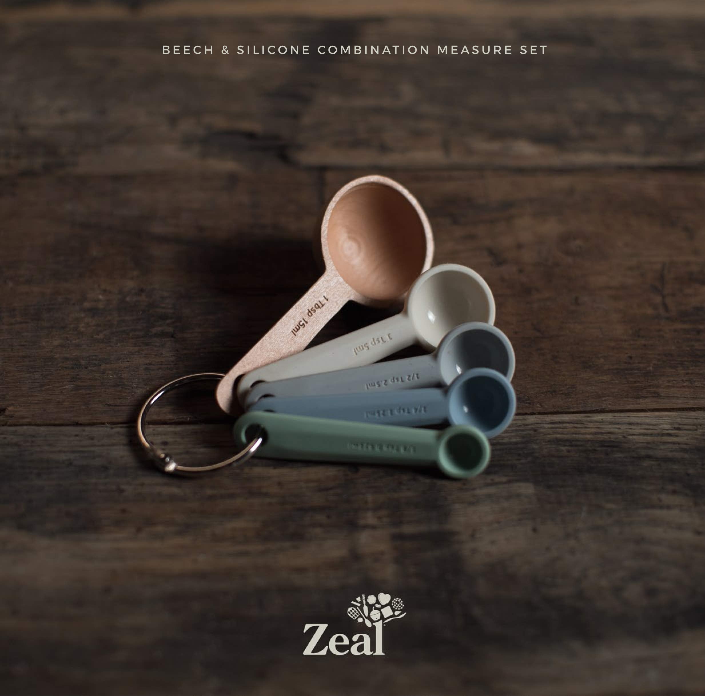 Zeal Measuring Spoon Set, Silicone, Neutral Multi, 11 X 4.7 X 5.5 Cm