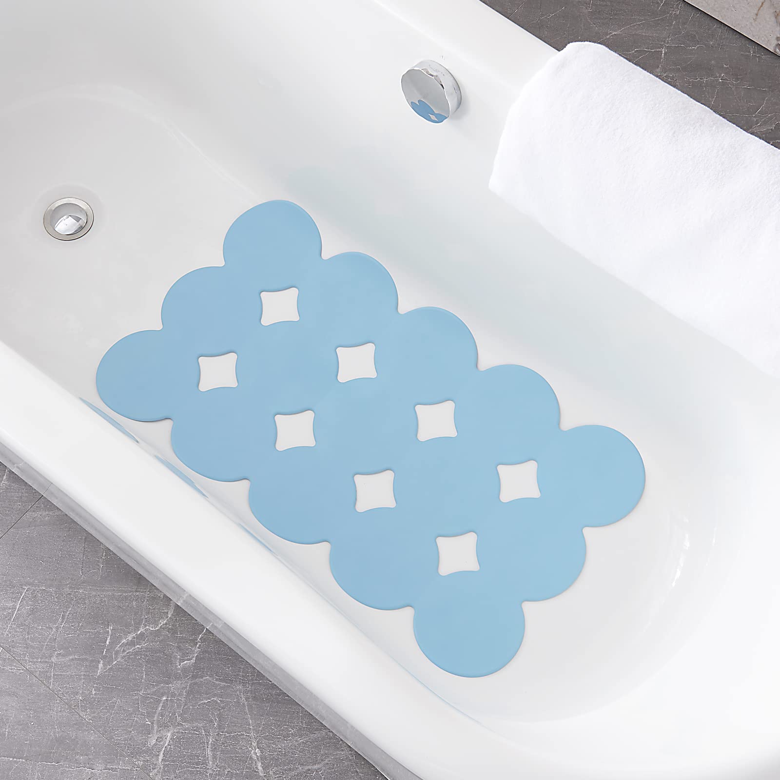 Webos Patented Non Slip Bathtub Mat Shower Mat Bath Mat Tub Mats With Strong Suction Cups Soft Natural Rubber Bath Mat For Insid