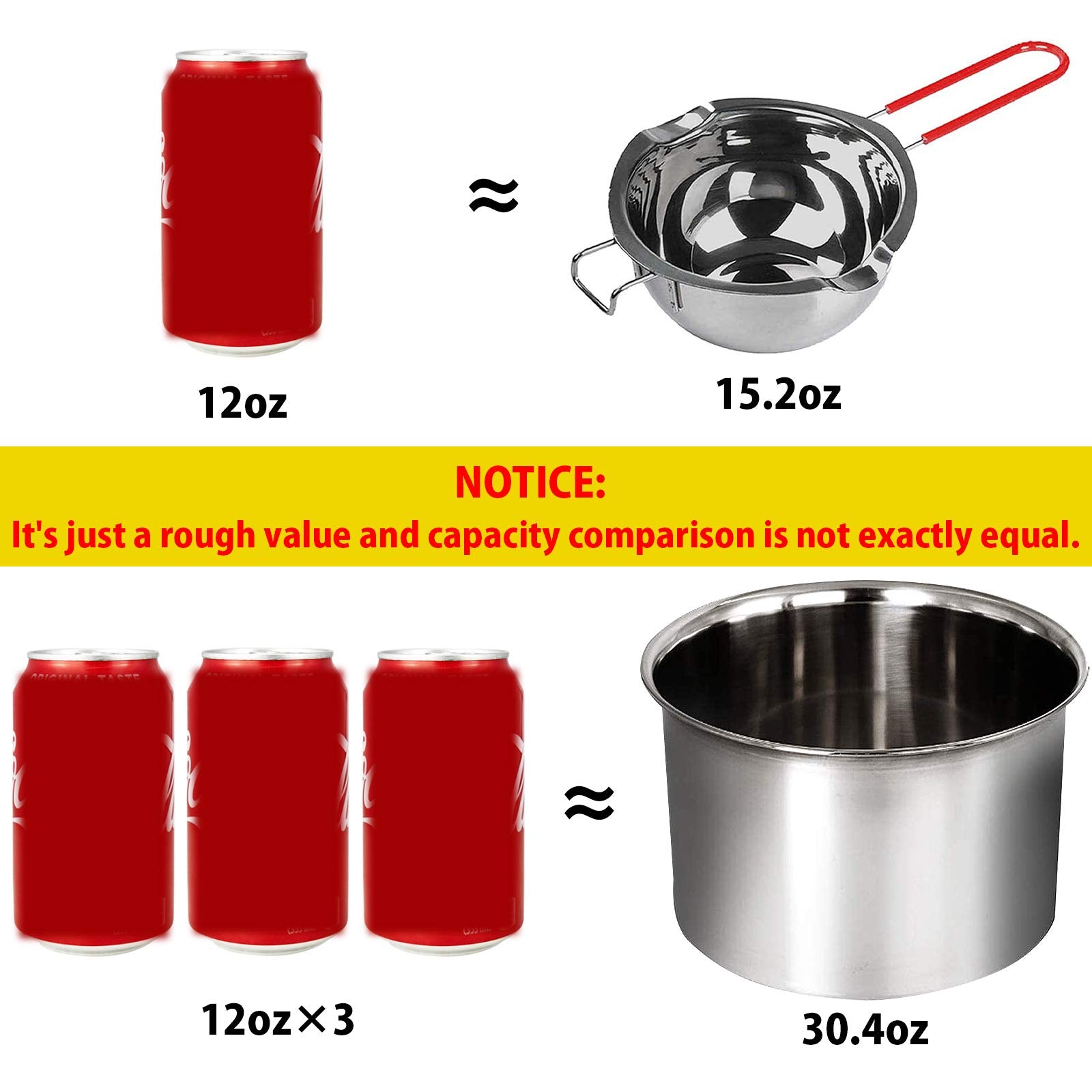 Stainless Steel Double Boiler Melting Pot With Heat Resistant Handle, Large Capacity Chocolate Melting Pot For Butter Candy Butt