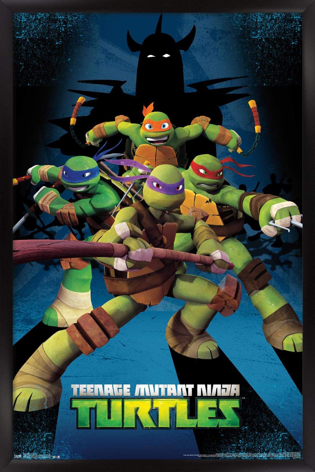 Trends International Nickelodeon Teenage Mutant Ninja Turtles - Assemble Wall Poster, 14.725'' X 22.375'', Black Framed Version