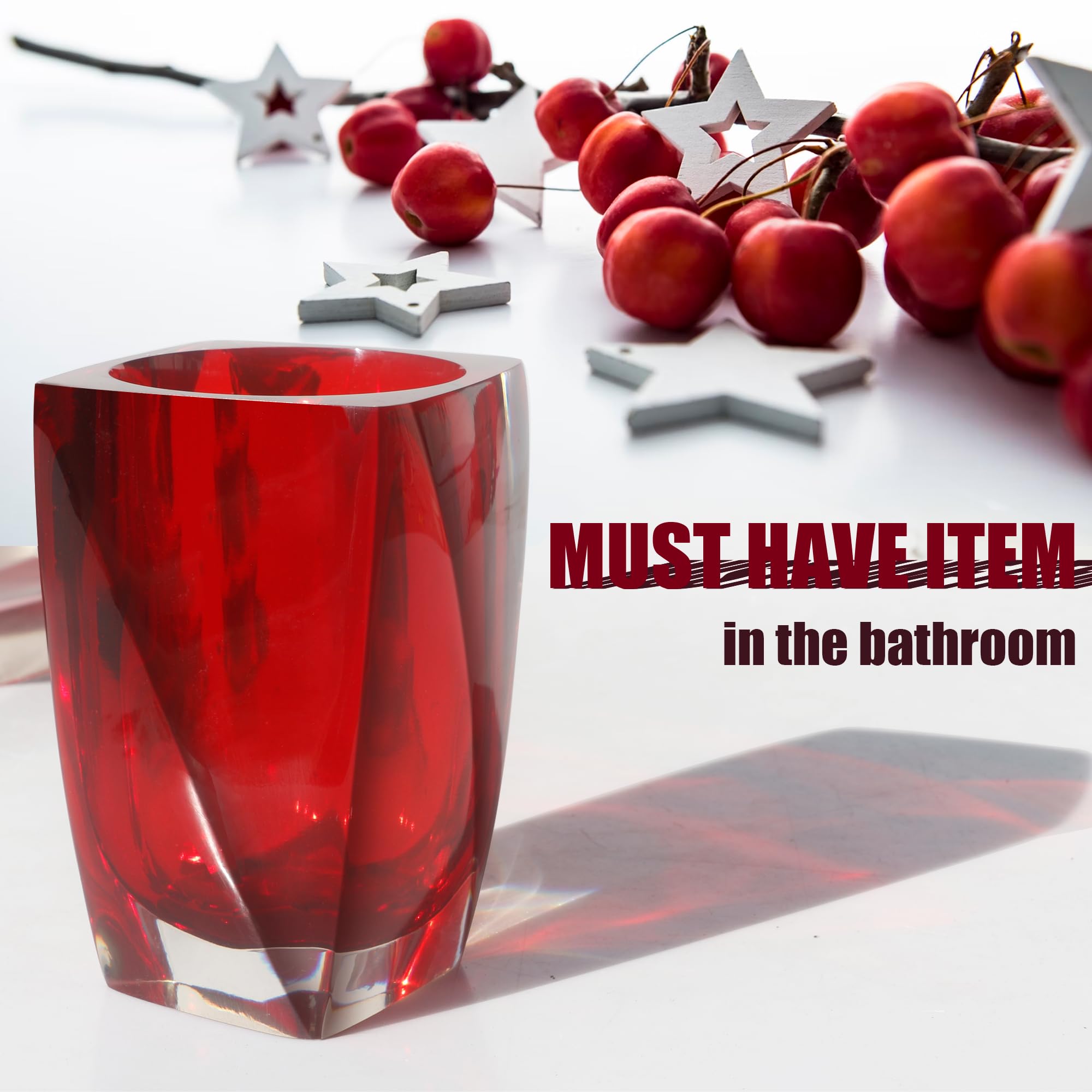 5 Piece Bathroom Accessory Set Resin Soap Dish, Soap Dispenser, Toothbrush Holder & Tumbler