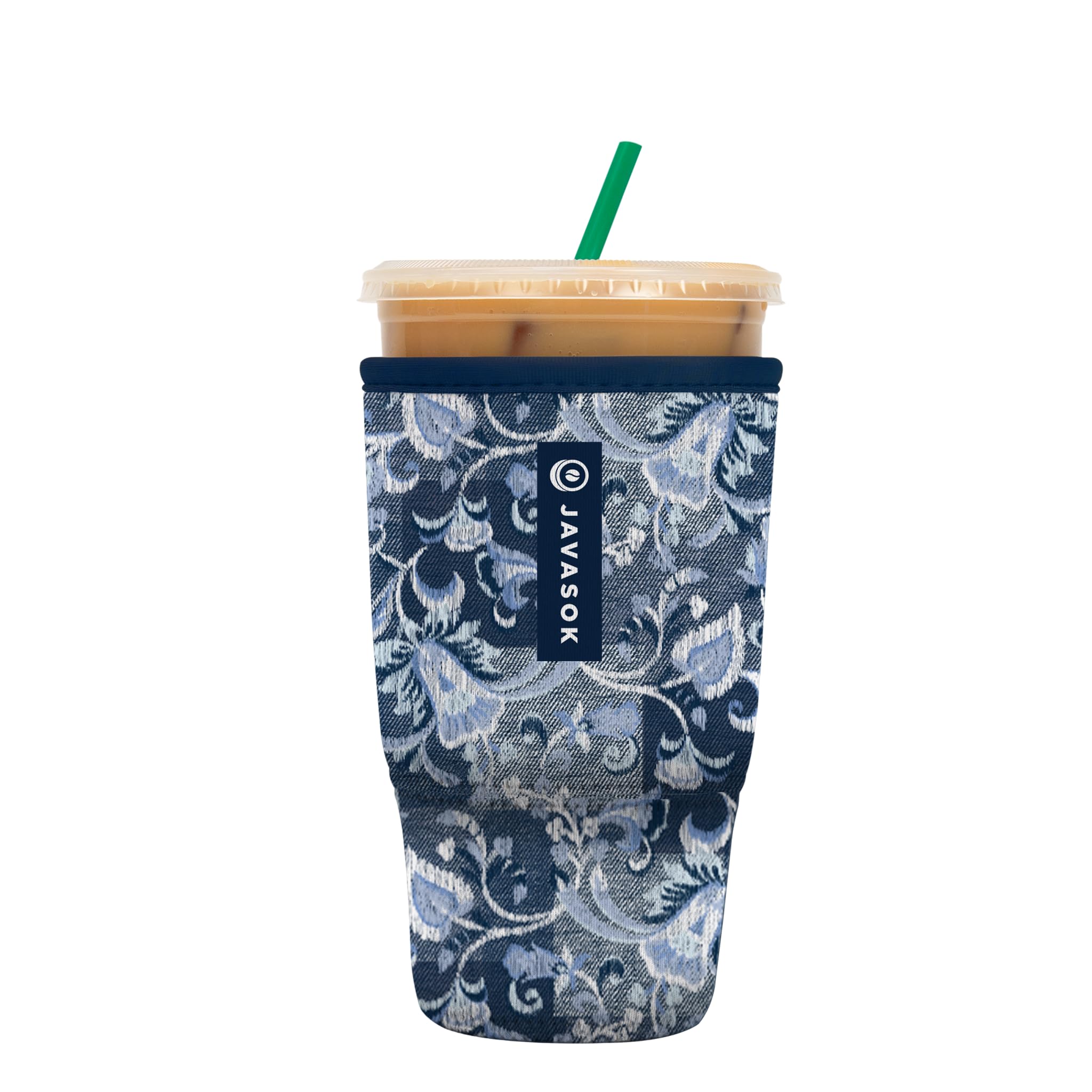 Sok It Java Sok Iced Coffee & Cold Soda Insulated Neoprene Cup Sleeve (Paisley Patchwork, Large: 30-32oz)