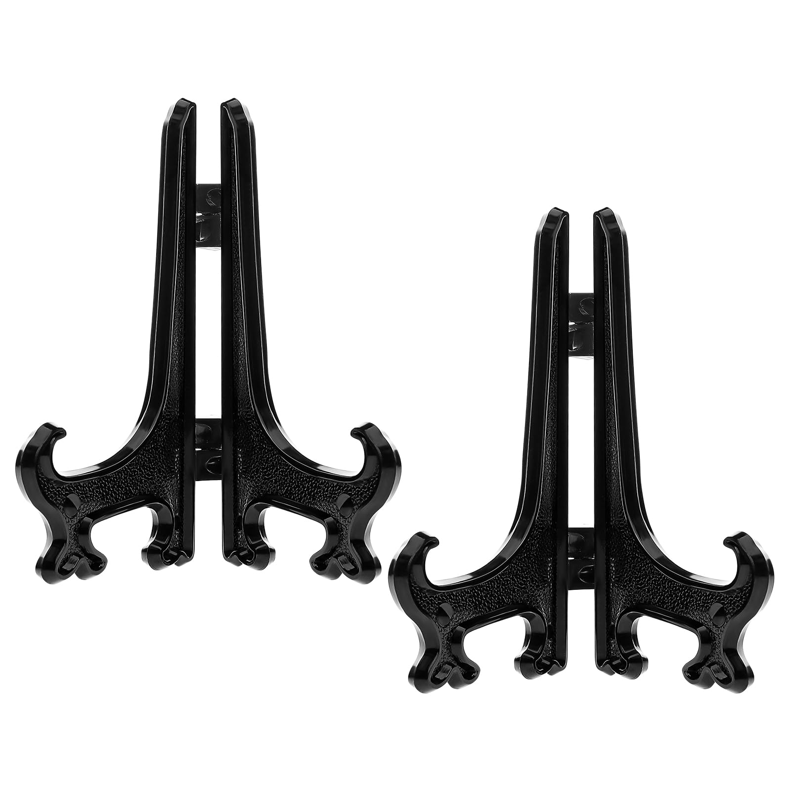 Funzhan 4 Inch Black Display Stand 2pcs Matte Acrylic Plate Holders for Books Picture Frames Tabletop Decor Wedding Place Cards 