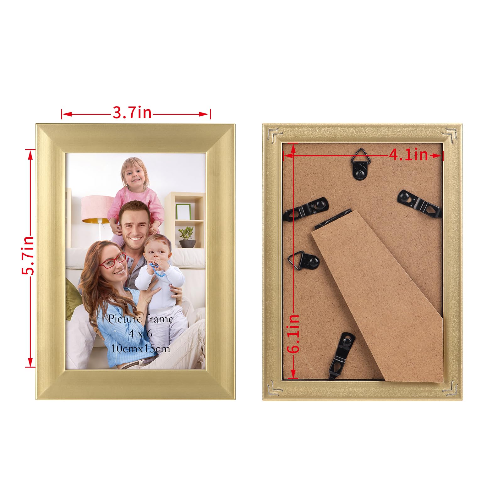 Giftgarden 4x6 Picture Frame Gold Set of 12, Multi Modern 4 x 6 Frames Bulk for Wall or Tabletop Display