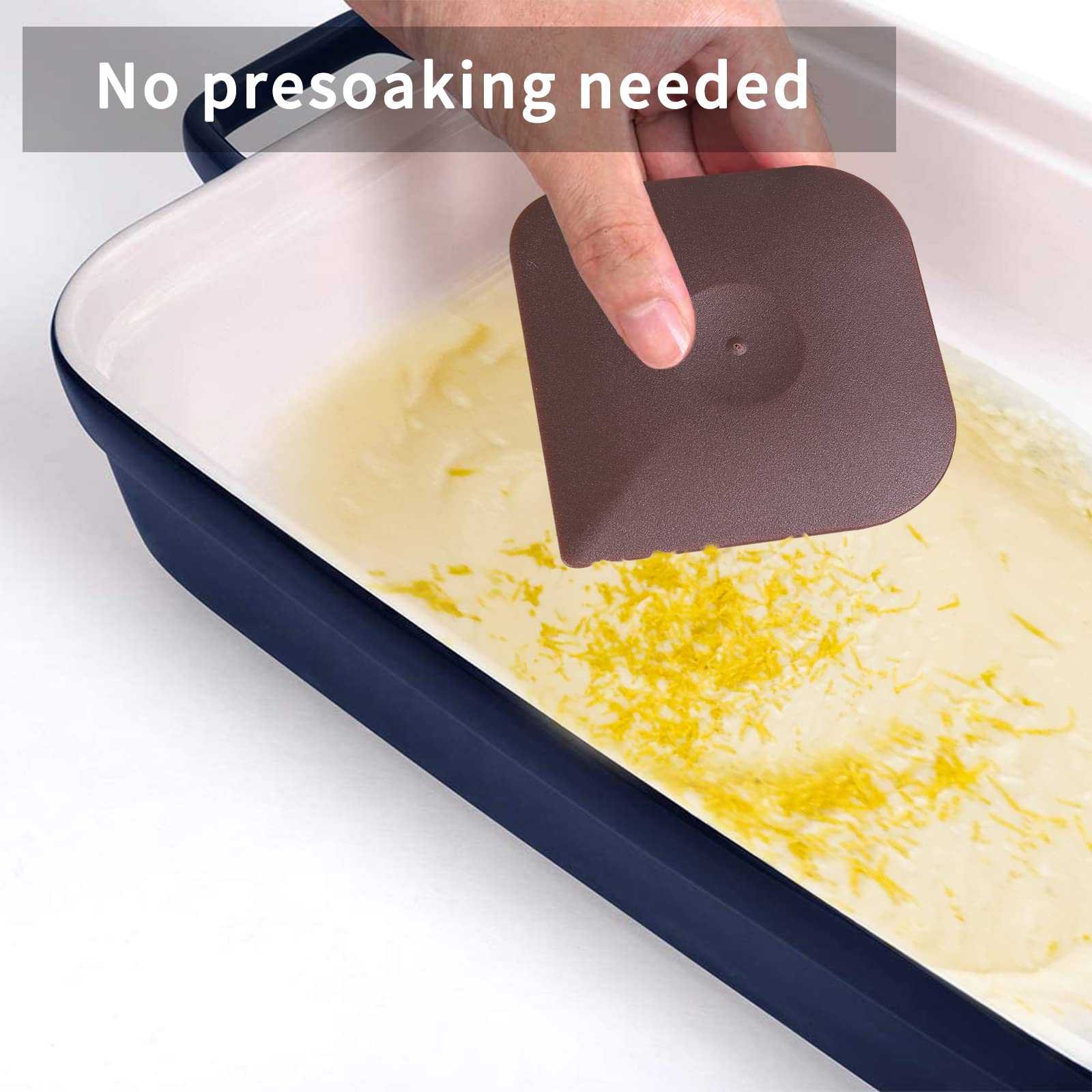 Pan Scrapers Dish Scraper Tool Set, 3Pack Food Scraper Polycarbonate Plastic Pan Pot Scraper, Cast Iron Cleaner Scraper Iron Ski