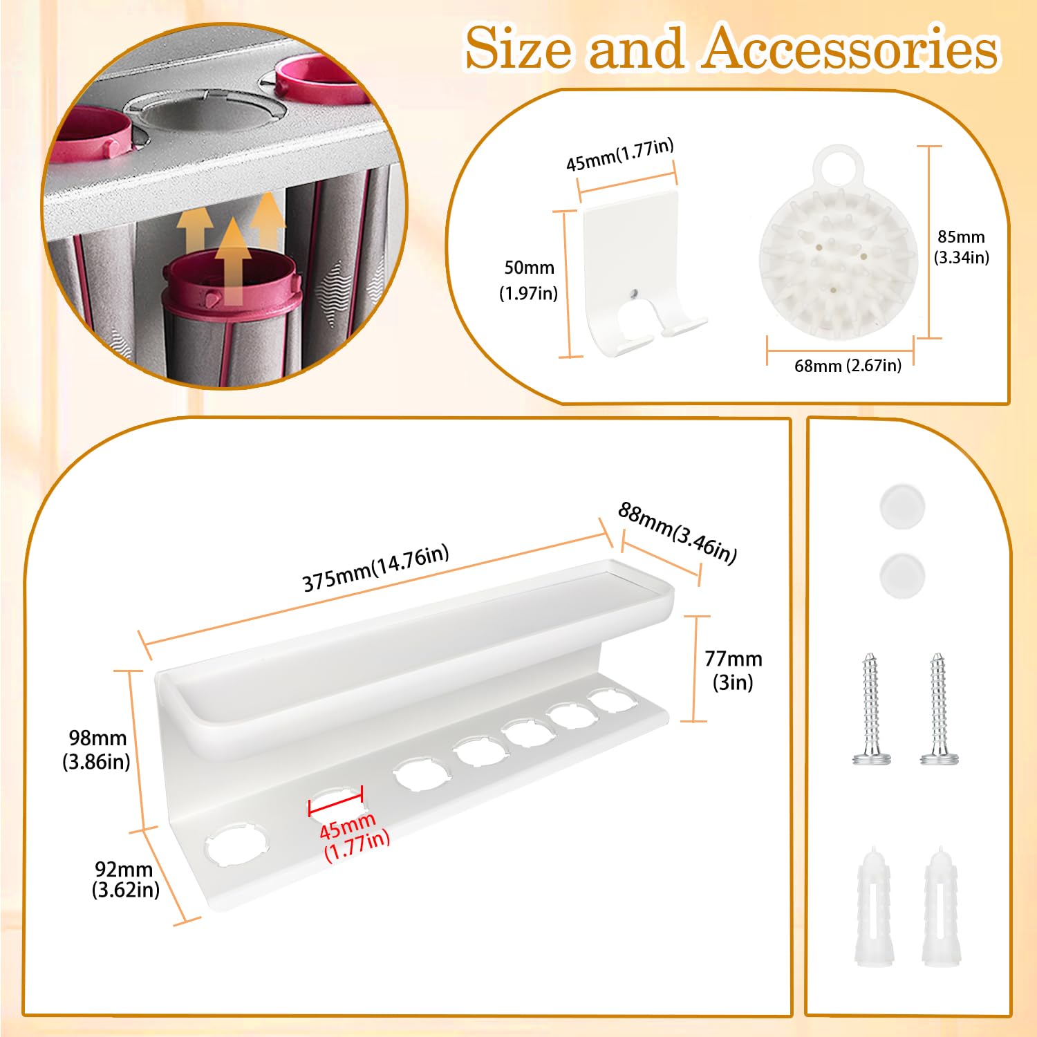 Yimerlen Airwrap Storage Holder Compatible With Dyson Airwrap Curling Iron Wall Mounted Storage Rack Holder For Bathroom Attachm