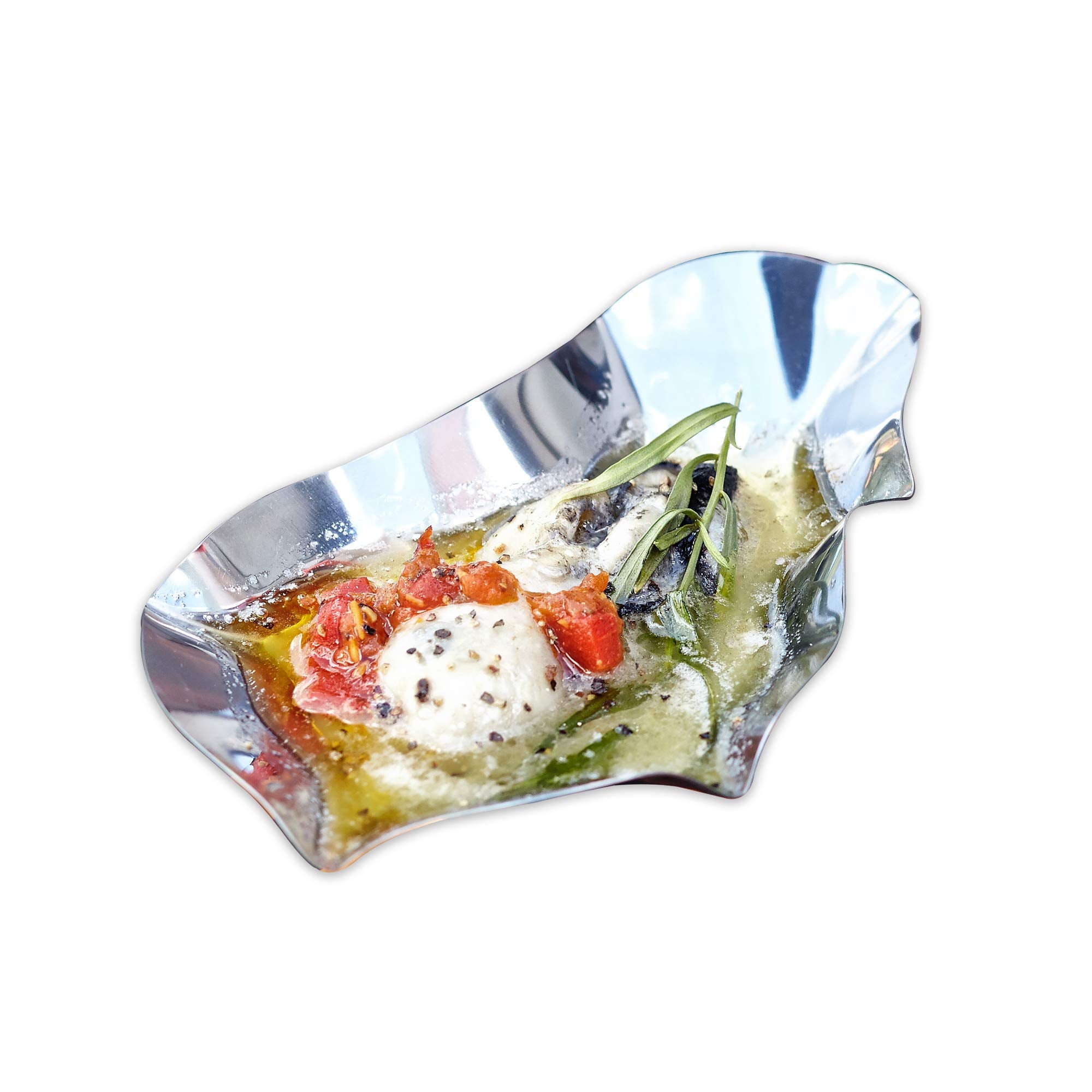 Outset 76471 Stainless Steel Grillable Oyster Shells  Set of 12  SIlver