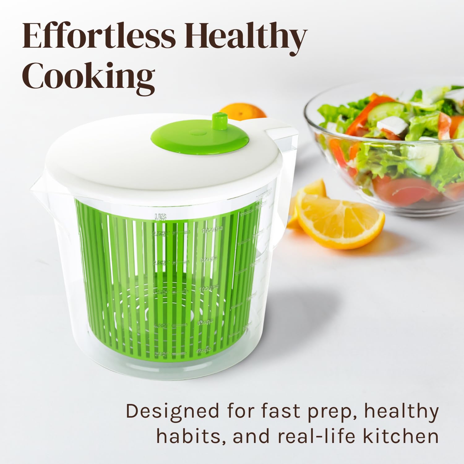 Single Serve Small Salad Spinner - Mini Prep Lettuce Spinner And Dryer With Measuring Cup - Collander With Fruit And Vegetable W