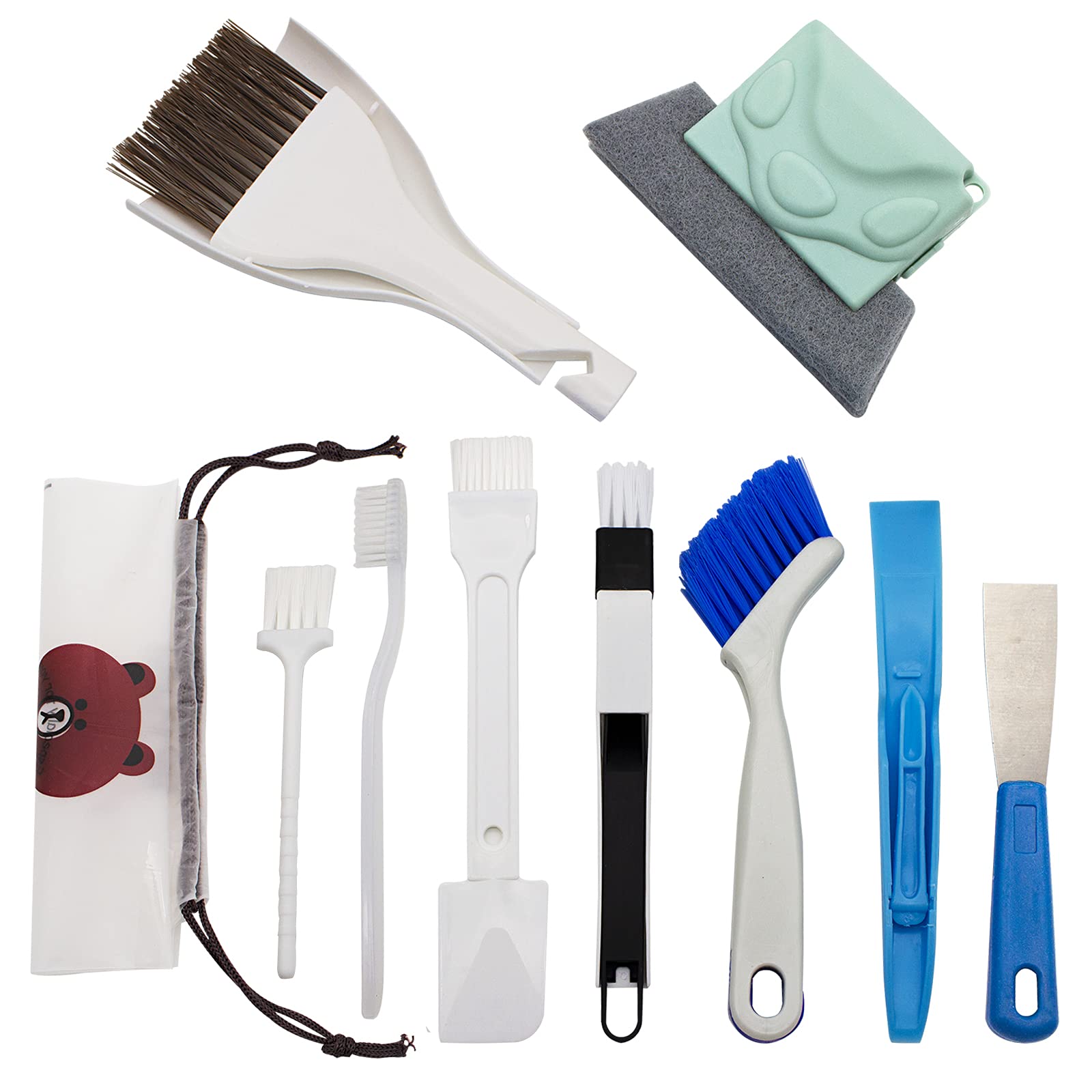 Blue Top Household Cleaning Brushes 10-Piece Set Window Crevice Cleaning Tool For Narrow Gap,Magic Window Sill Cleaning Tool For