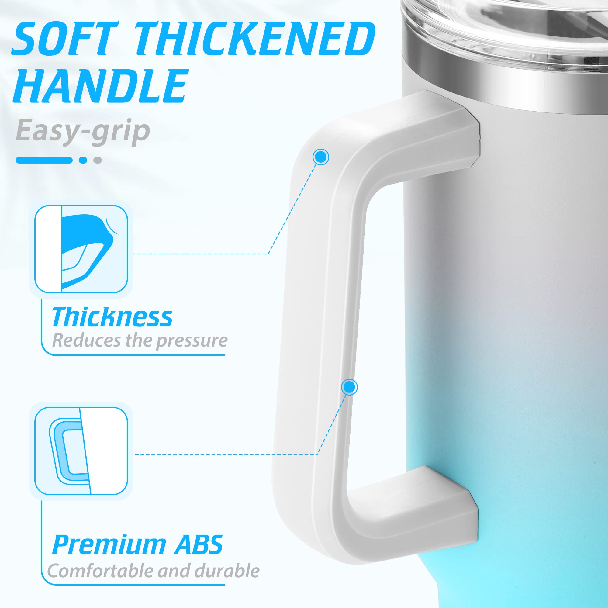 Tarokitc 40 Oz Tumbler With Handle | Stainless Steel Insulated Iced Coffee Cup With Lids And Straw | Insulated Travel Mug | Keep