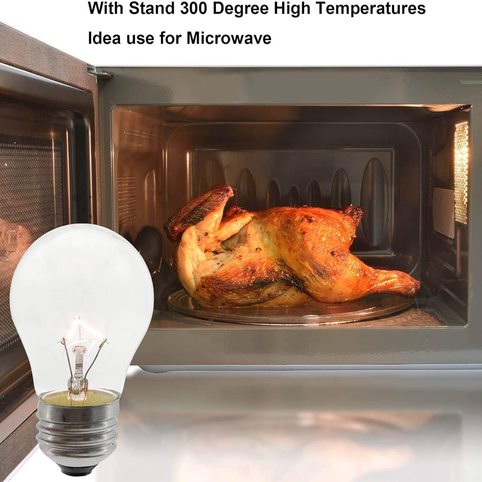Oven Light Bulb 40 Watt Appliance Light Bulb, High Temperature 300 Degree Resistant Appliance Bulb For Oven, Stove, Refrigerator