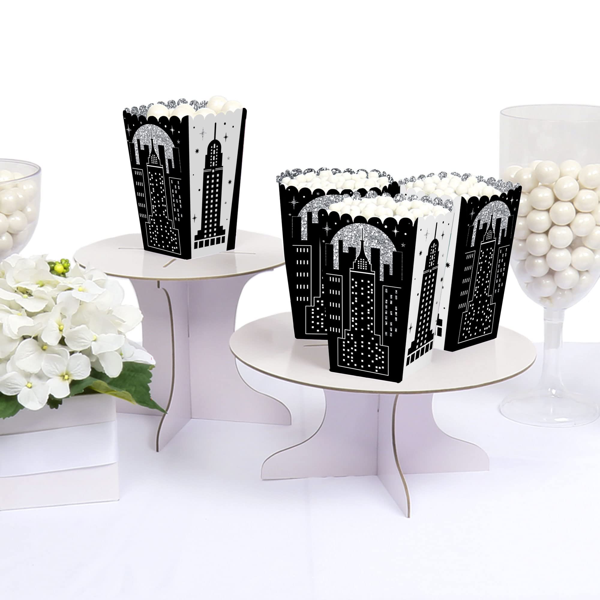 Big Dot Of Happiness Nighttime City Skyline - New York Party Favor Popcorn Treat Boxes - Set Of 12