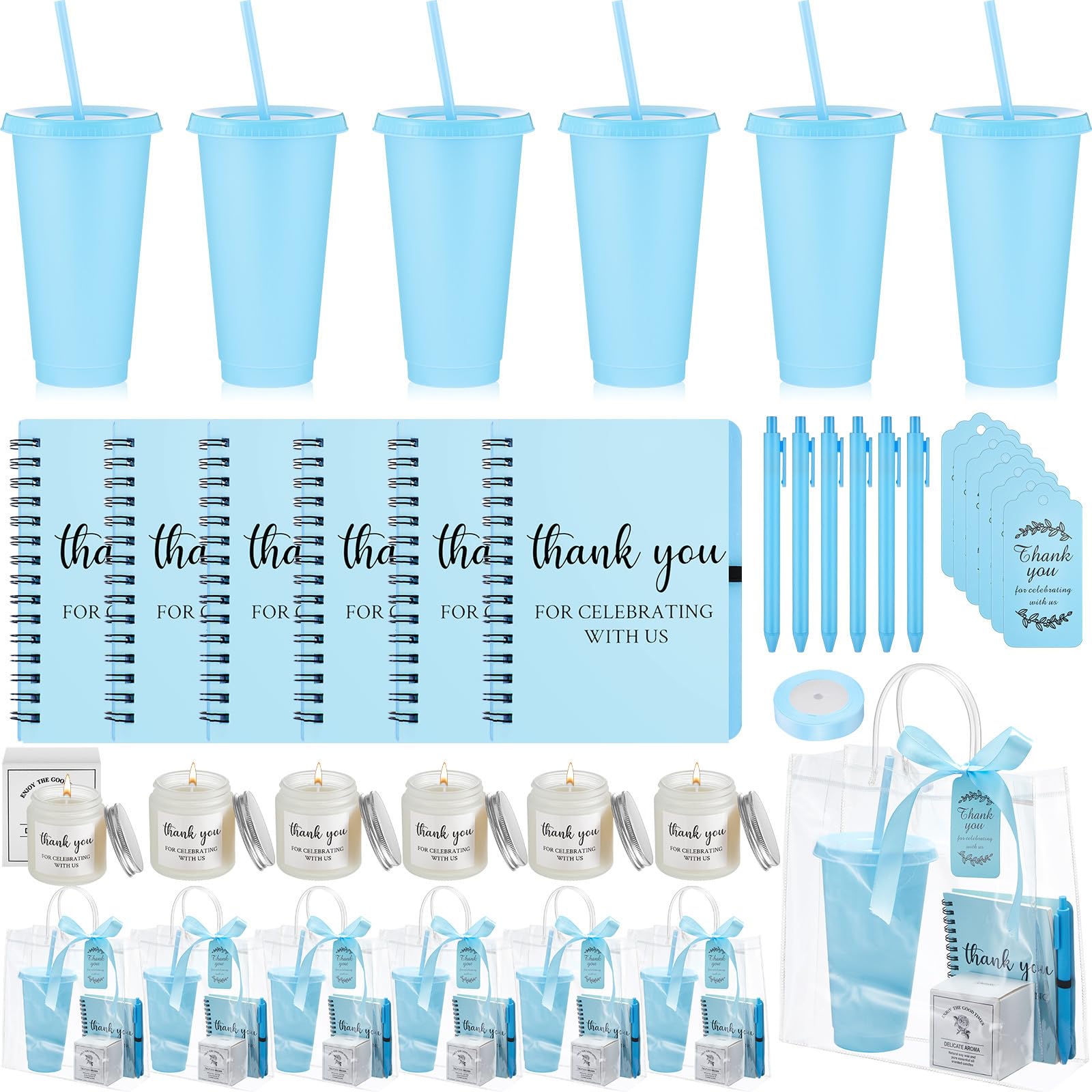 Nuogo 6 Sets New Parent Shower Prizes for Player Winners Adults Include Plastic Tumbler Notebook Scented Candles Ballpoint Pen G