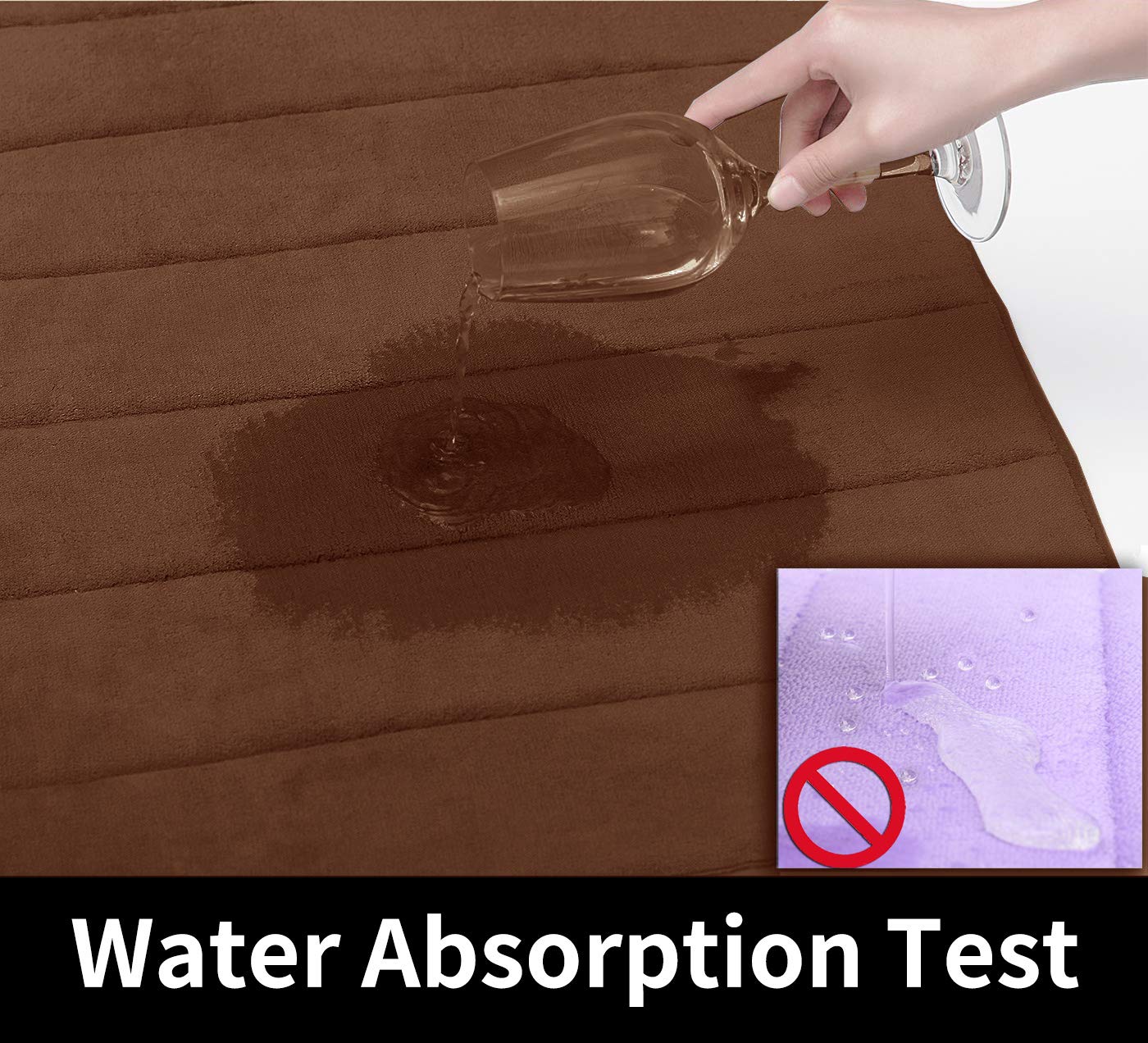 Yimobra Memory Foam Bath Mat Large Size 31.5 by 19.8 Inches  Comfortable  Soft  Super Water Absorption  Machine Wash  Non-Slip  Thick  Easier to Dry for Bathroom Floor Rug  Brown