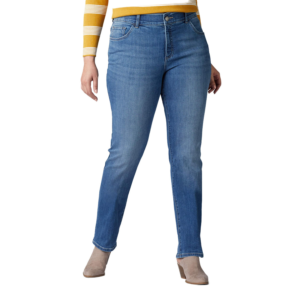Lee Womens Size Flex Motion Regular Fit Straight Leg Jean, Juniper, 26 Plus