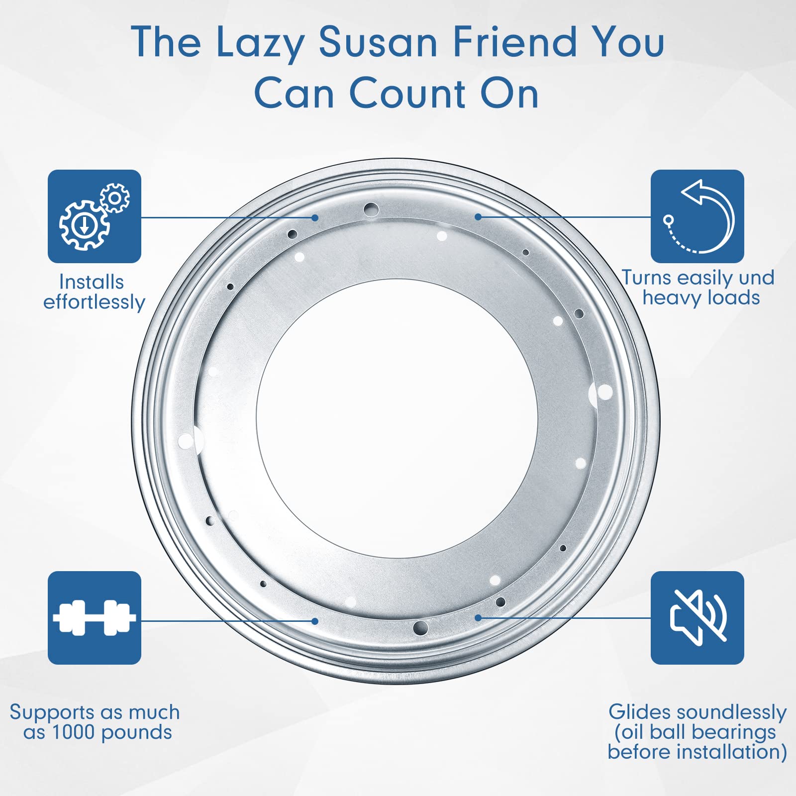 Mumufy 3 Pieces Lazy Susan Hardware Lazy Susan Turntable Ball Bearing Heavy Duty Lazy Susan Base For Rotating Table Kitchen Stor
