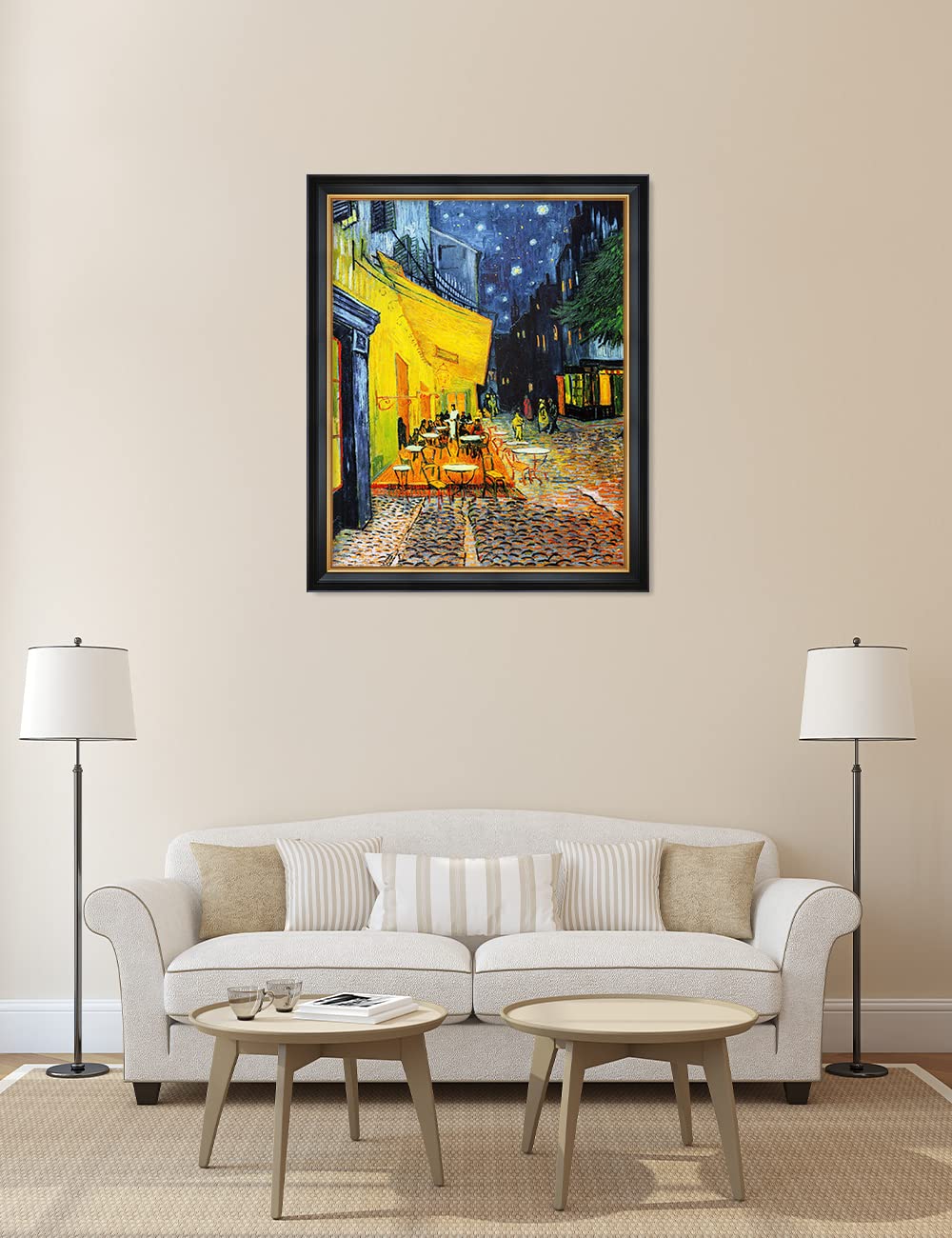 Decorarts - Cafe Terrace At Night By Vincent Van Gogh. Giclee Print Art Reproduction With Matching Solid Wood Frame In Classical