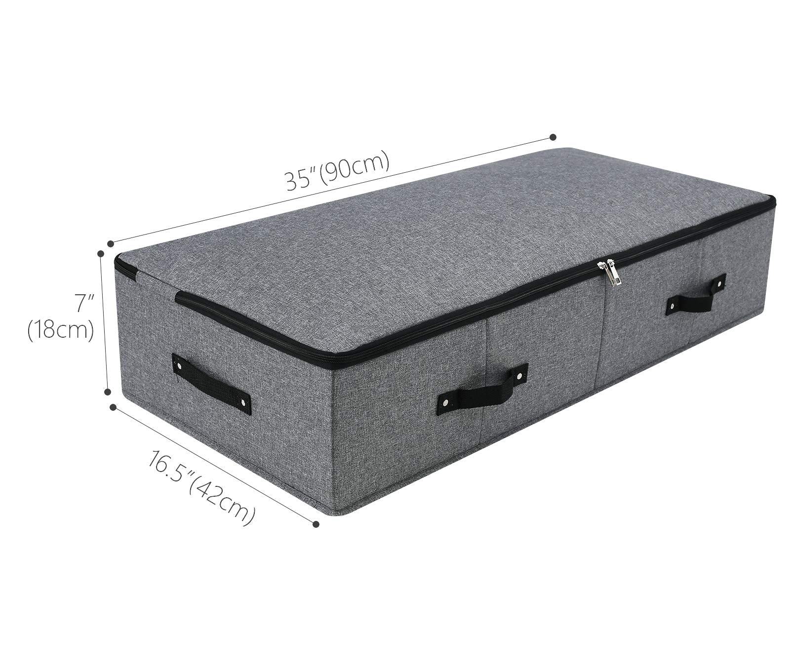2PCS Foldable Blankets Clothes Comforters Storage Bin Organizer with Plastic Support Liner for Blankets, Towels, Comforter, Swea