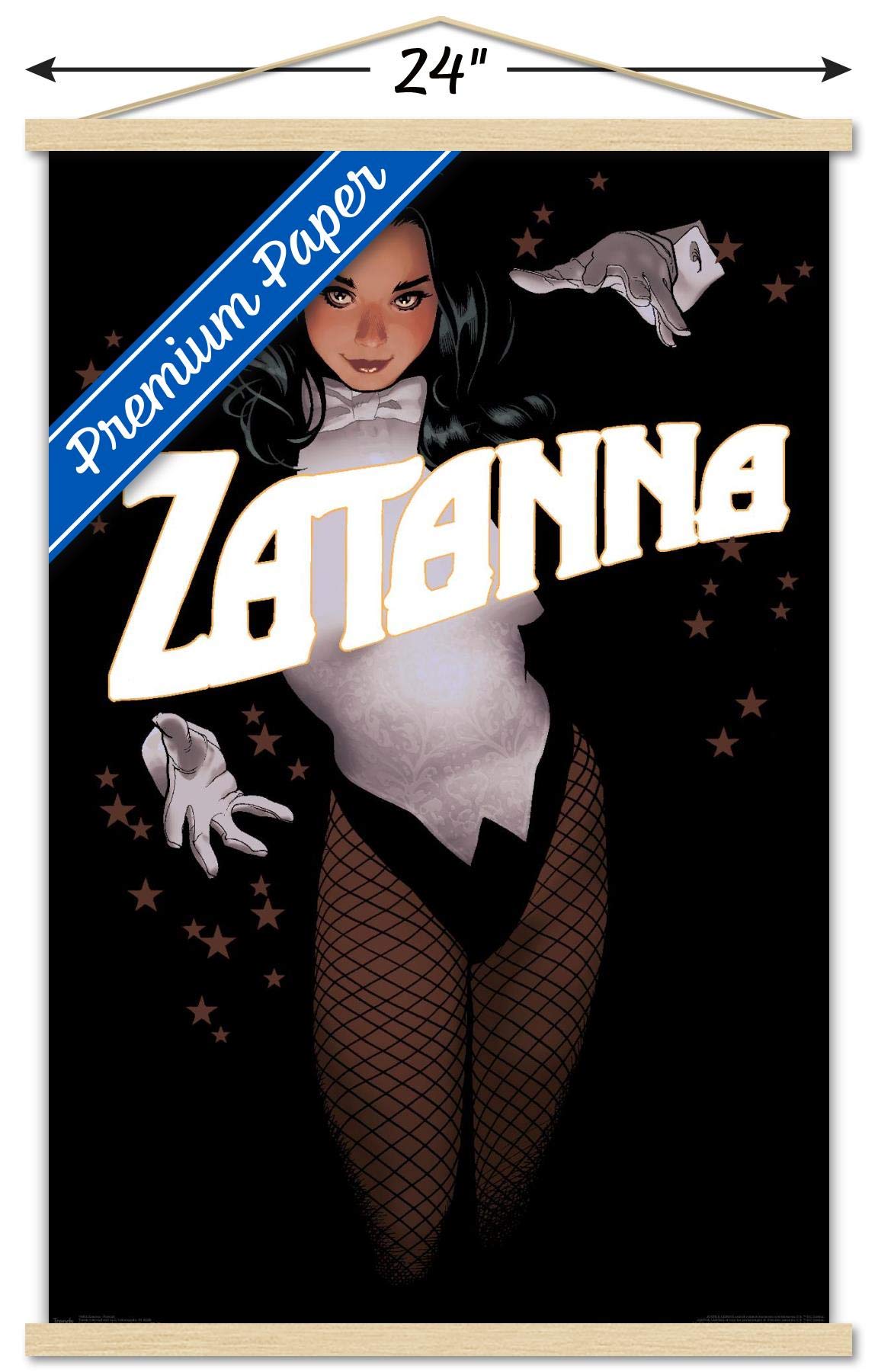 Trends International Dc Comics - Zantanna - Alex Ross Portrait Wall Poster, 22.375'' X 34'', Premium Print And Beechwood Hanger