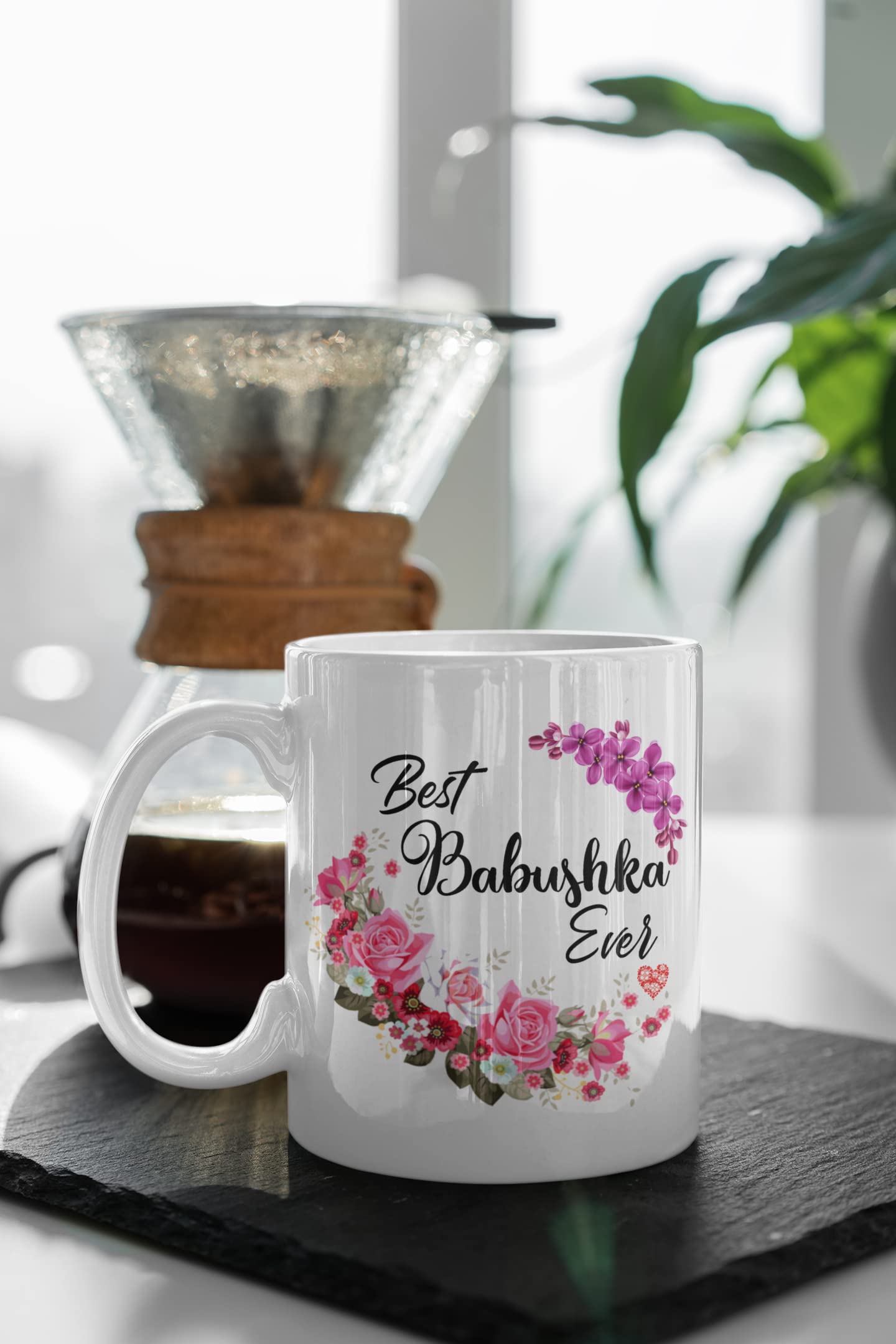 Creator's Cove Babushka mug Best Grandma Ever mug Russian floral coffee cups, Grandmom mug flower coffee mugs from granddaughter