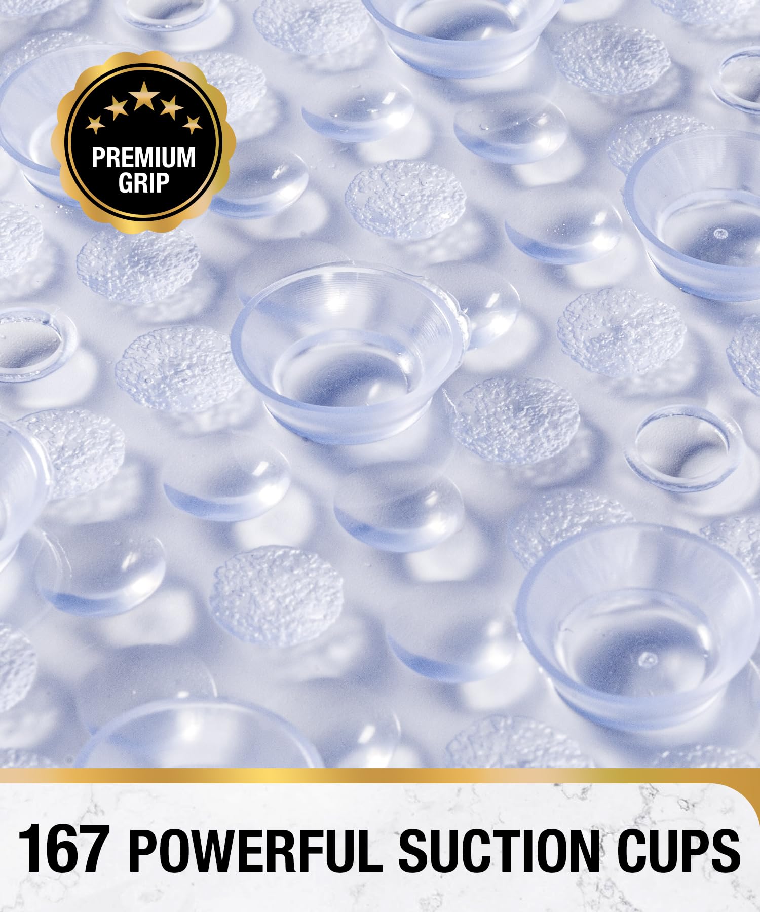 Hitslam Oval Bathtub Mat Non Slip, 27X15 Inch Bubble Bath Tub Mat For Bathroom, Machine Washable Shower Mat With Suction Cups An