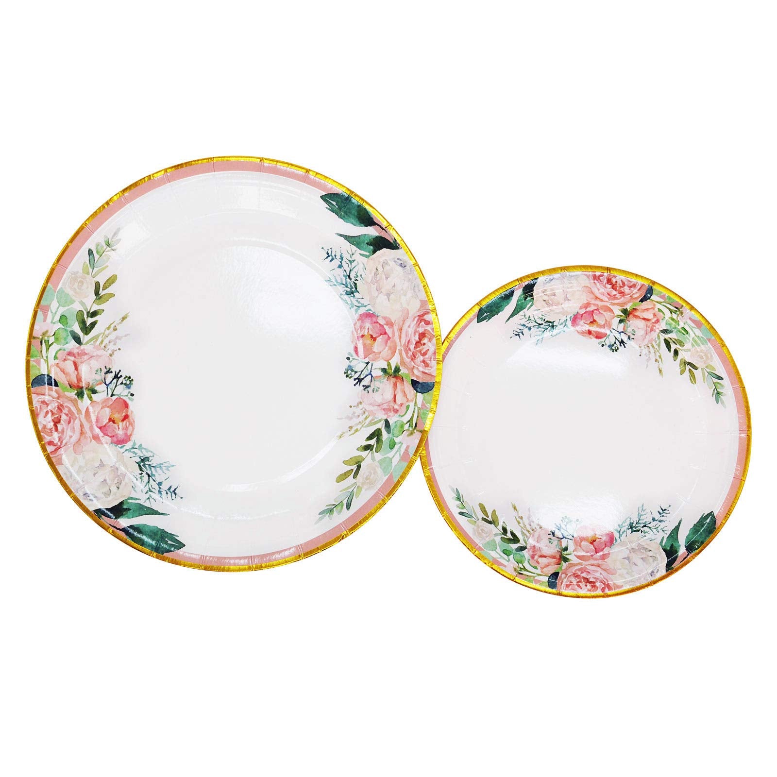 Boosolo Floral Party Supplies paper plates and Napkins Sets for 24 Guest-Include Floral Disposable Paper Plates Cups Napkin forr Bridal Shower Birthday Wedding Bachelorette party Supplies