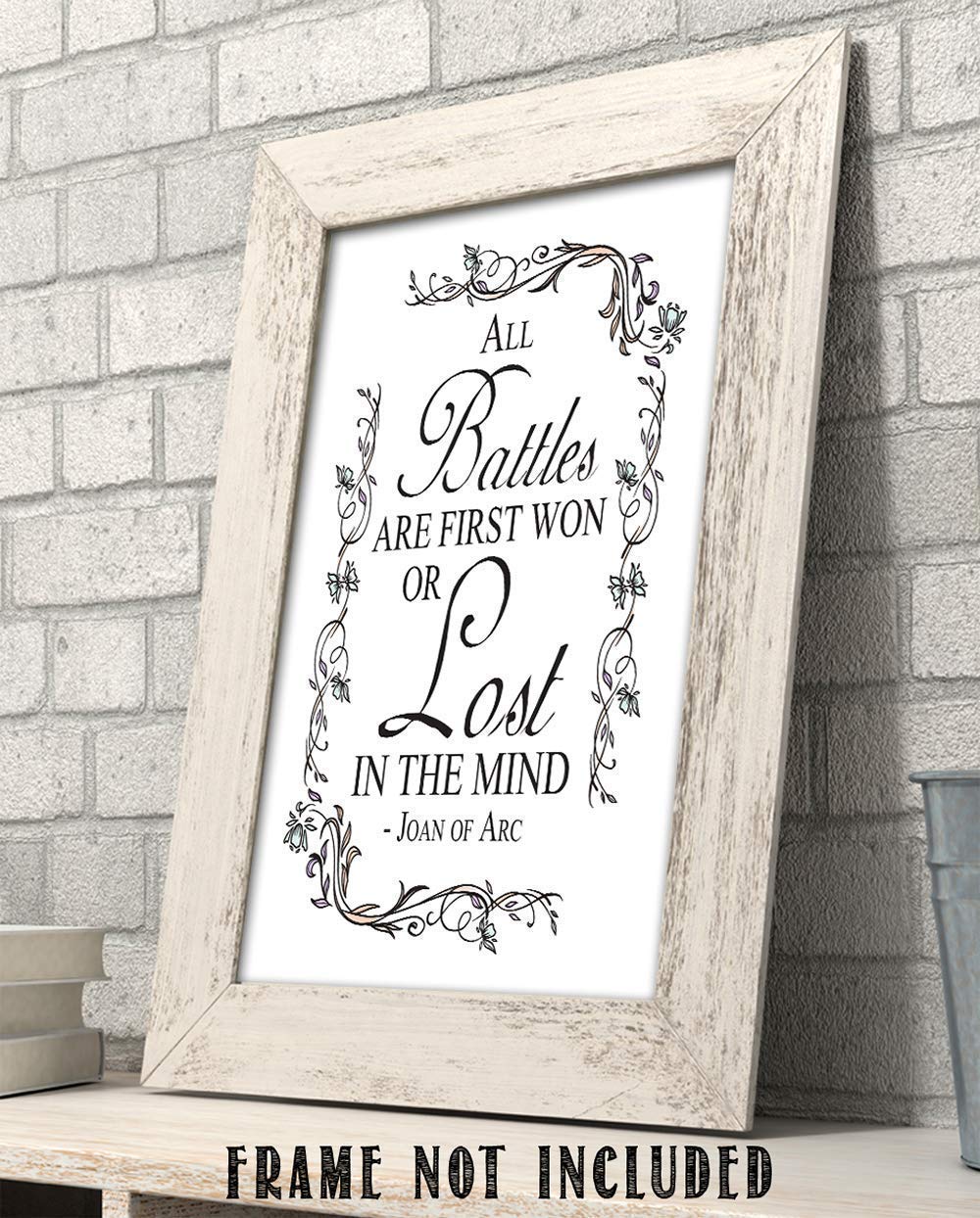 Tj Originals - All Battles Are First Won Or Lost In The Mind Bibe Quote Decor , Joan Of Arc Christian Bible Quote Decor , Bible