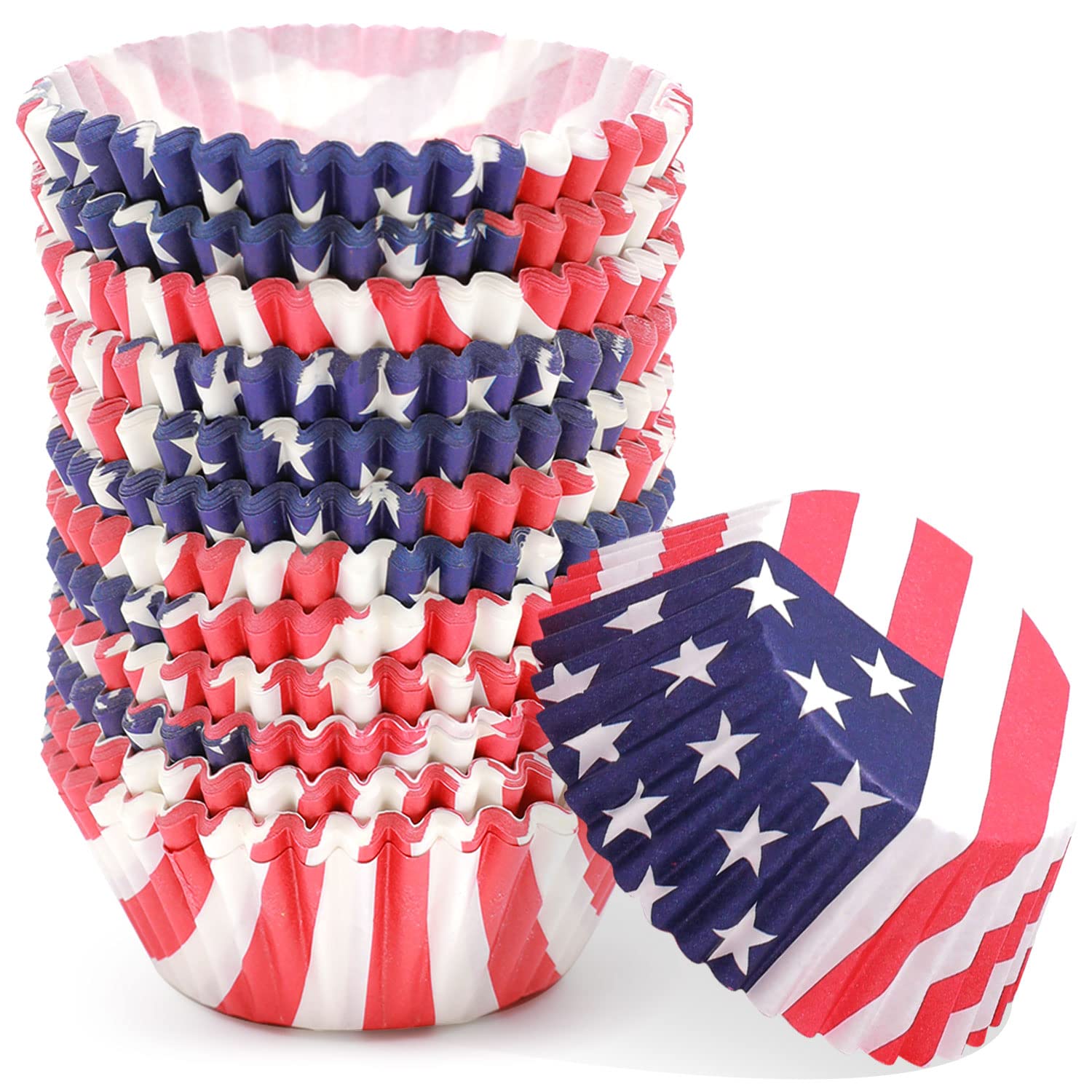 Cupcake Liners Muffin Cupcake Cups 300-Count Food Grade Usa Design Cupcake Papers Baking Cups Cupcake Wrappers Qiqee