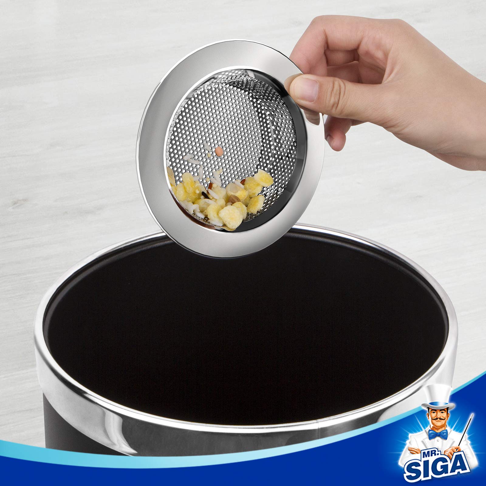 MRSIgA Kitchen Sink Strainer  Stainless Steel Sink Drain Strainer  Dishwasher Safe  Pack of 3