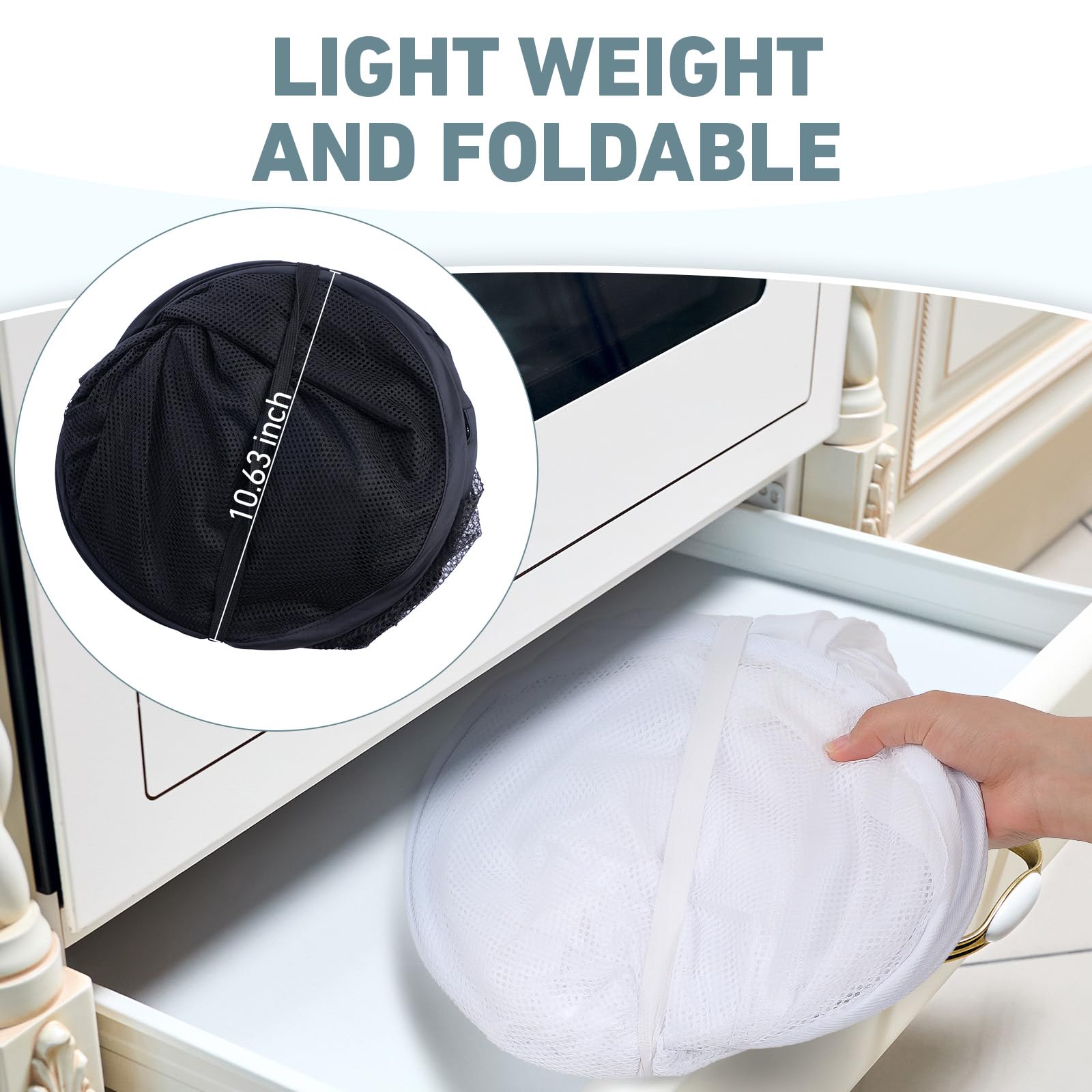 2 Pieces Pop Up Laundry Hamper, 3 Compartment Collapsible Mesh Popup Laundry Basket, Collapsible Mesh Laundry Baskets For Family