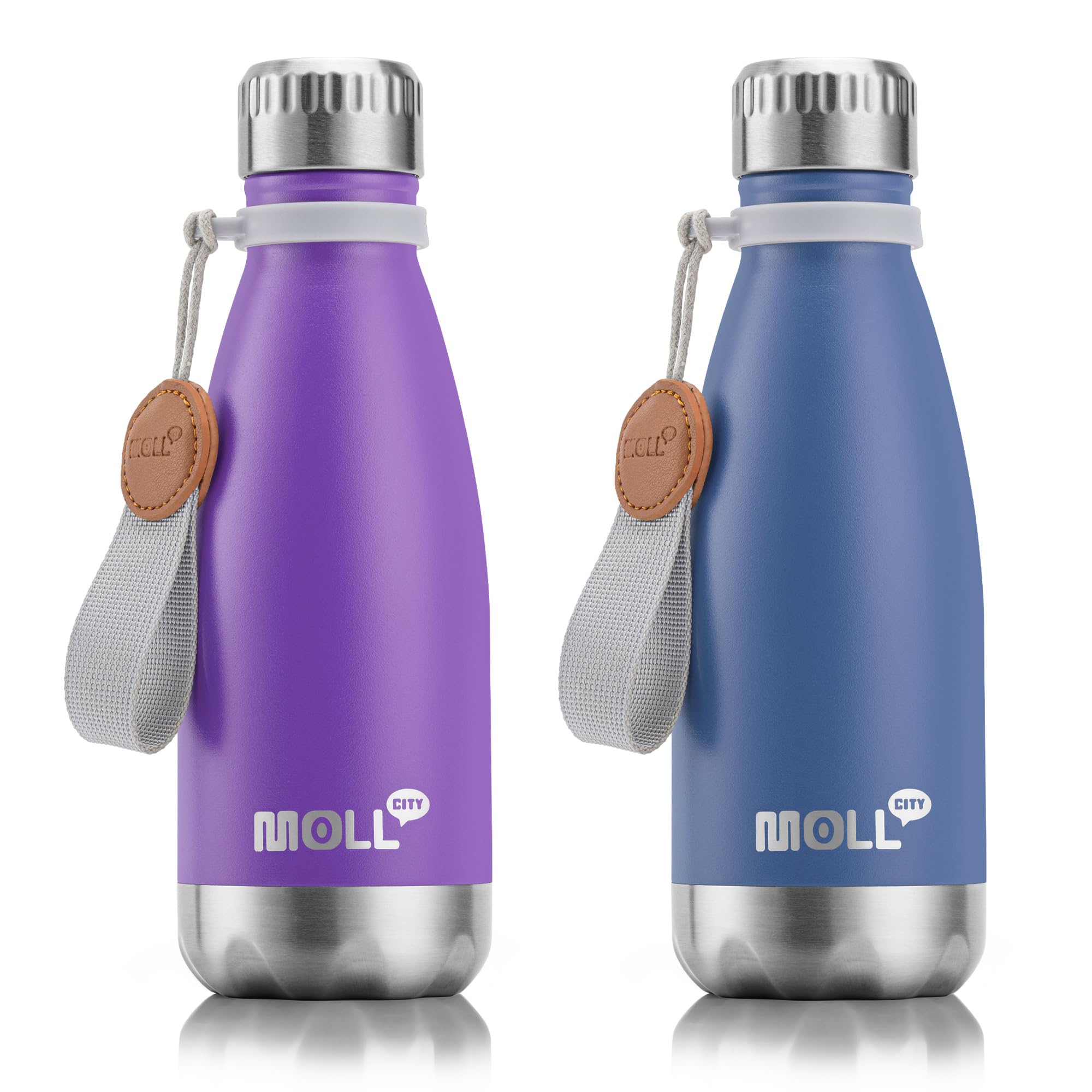 Mollcity 12 oz Water Bottle Stainless Steel Double Wall Vacuum Insulated Sports Water Bottle for Kids, Small Mini Cola Shape Wat