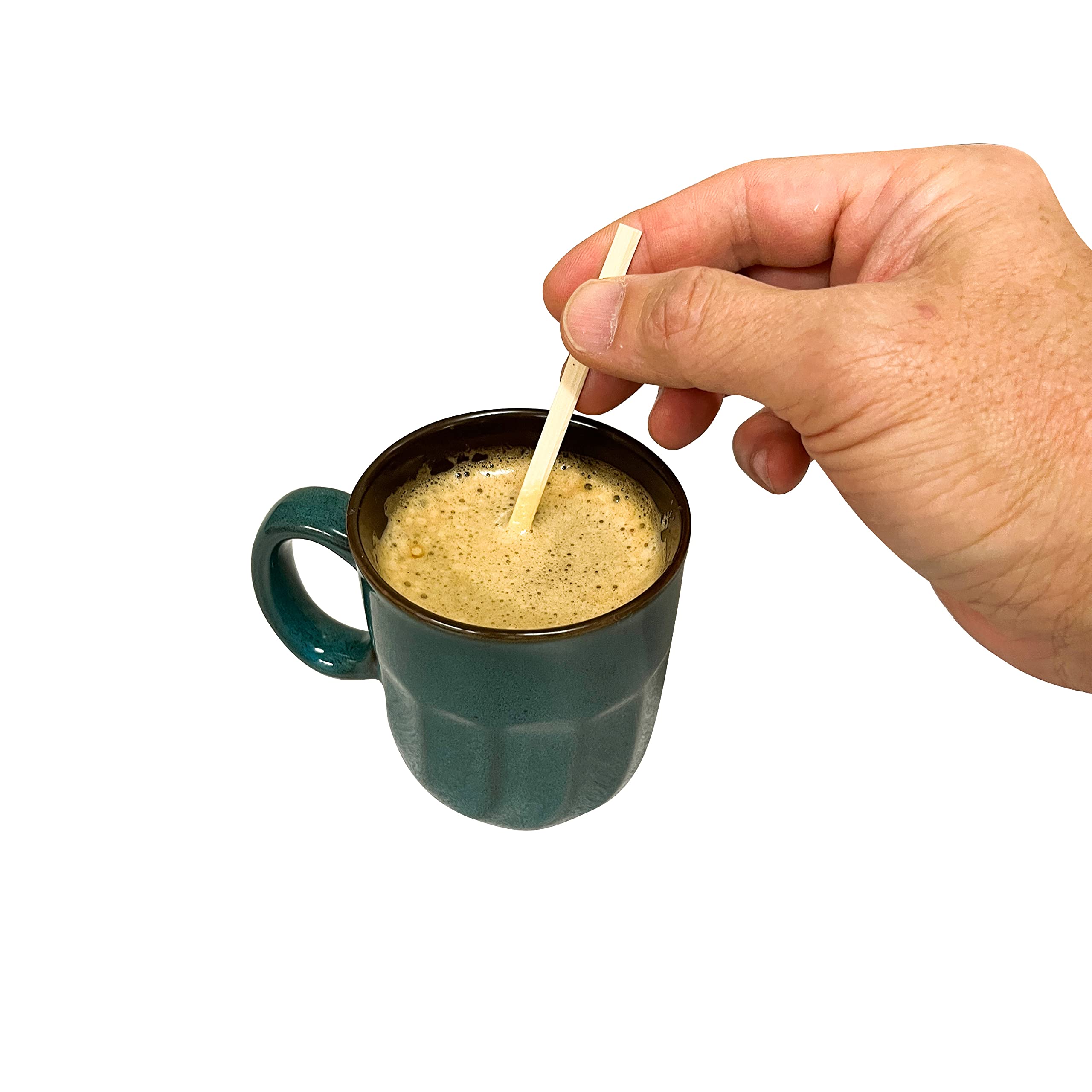 1000 Count | Kingseal Individually Paper Wrapped Bamboo Coffee Stir Sticks, 5.5 Inches, Square End, 100% Renewable And Biodegrad