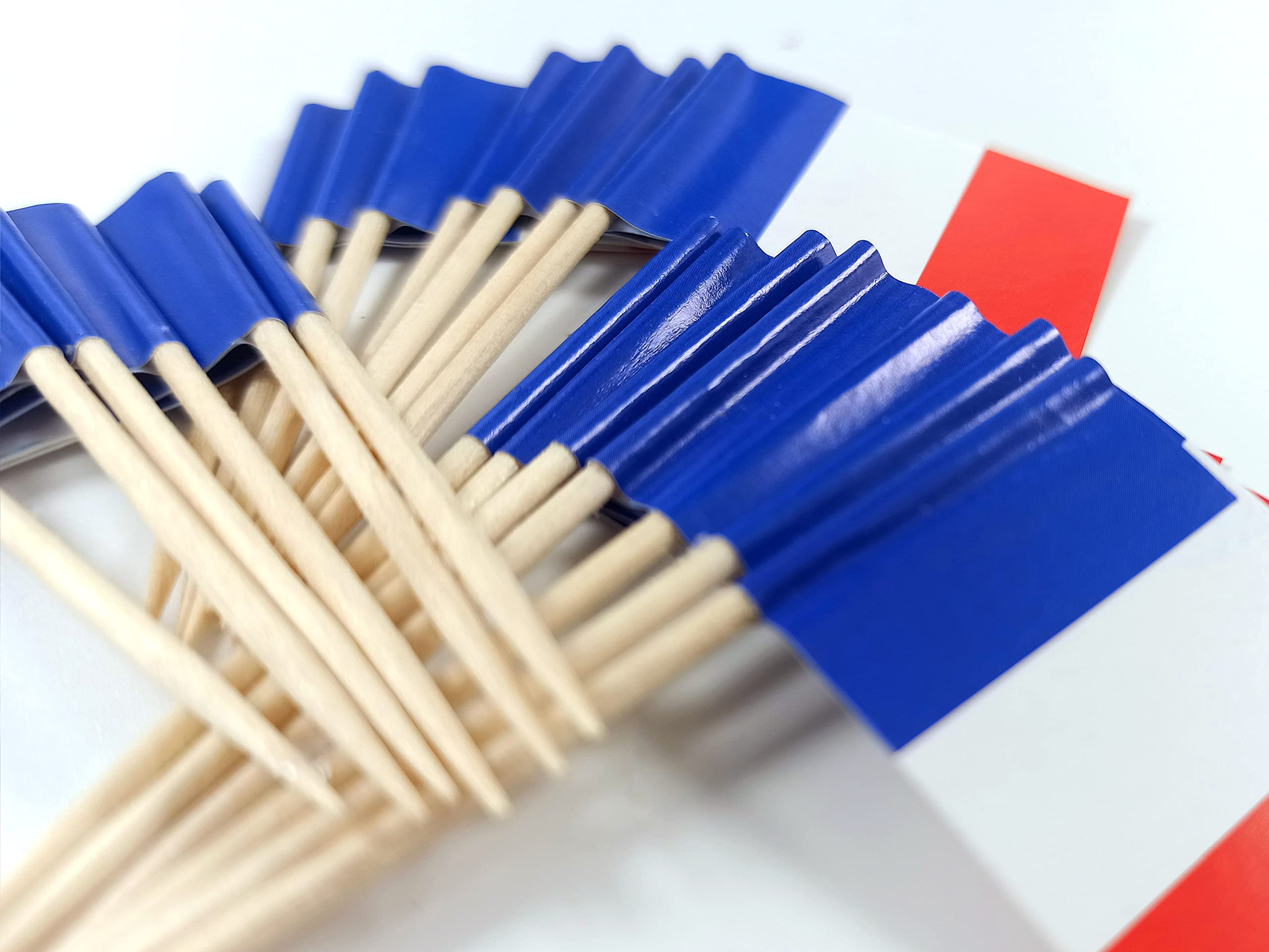 Jbcd France Toothpick Flag French Mini Small Cupcake Topper Flags, 100Pcs