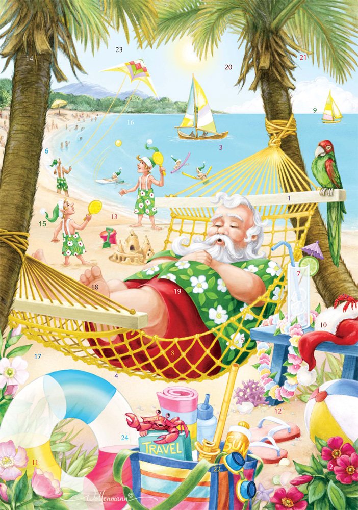 Santas Vacation Advent Calendar (Countdown to Christmas) with Fun Christmas Riddles by Vermont Christmas Company