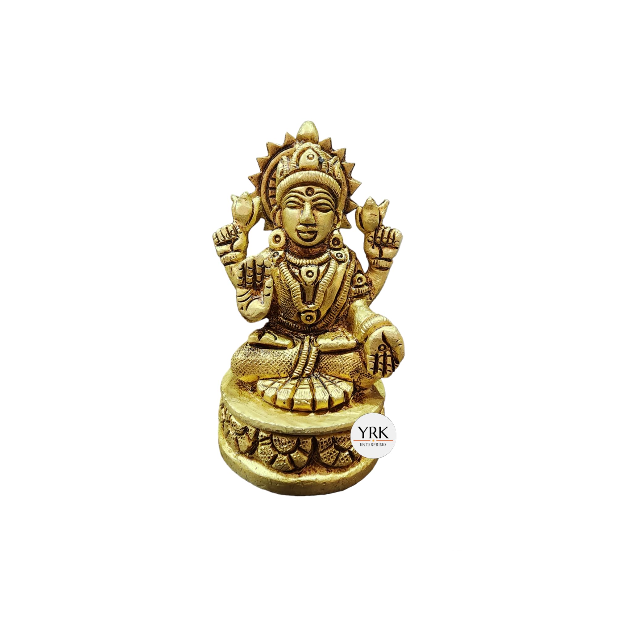 Yrk Brass Lakshmi Ganesha Set 3 Inch | Brass Lakshmi Ganapathi Set | Laxmi Ganesh Set 3 Inch